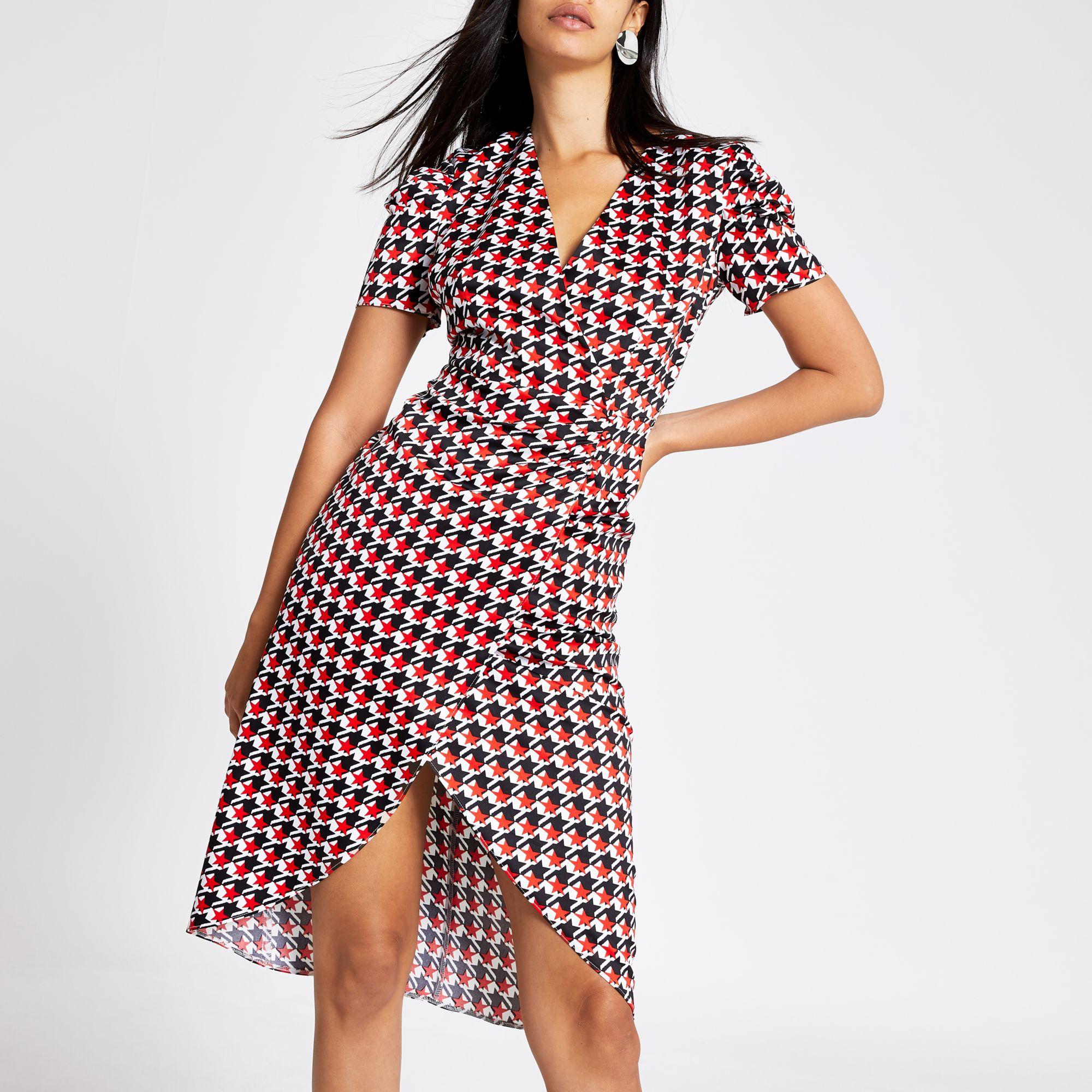 river island white spot dress