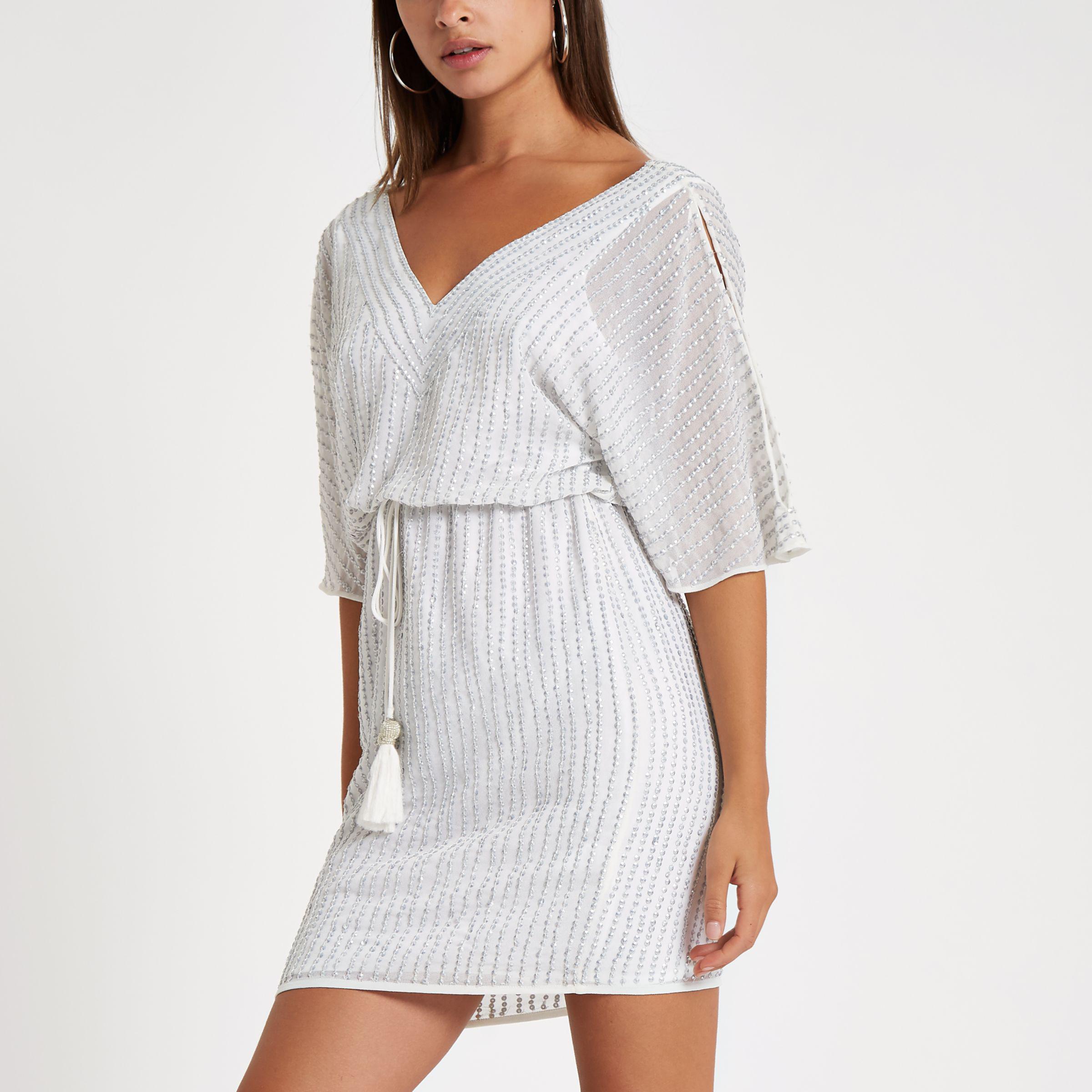 river island cold shoulder dress