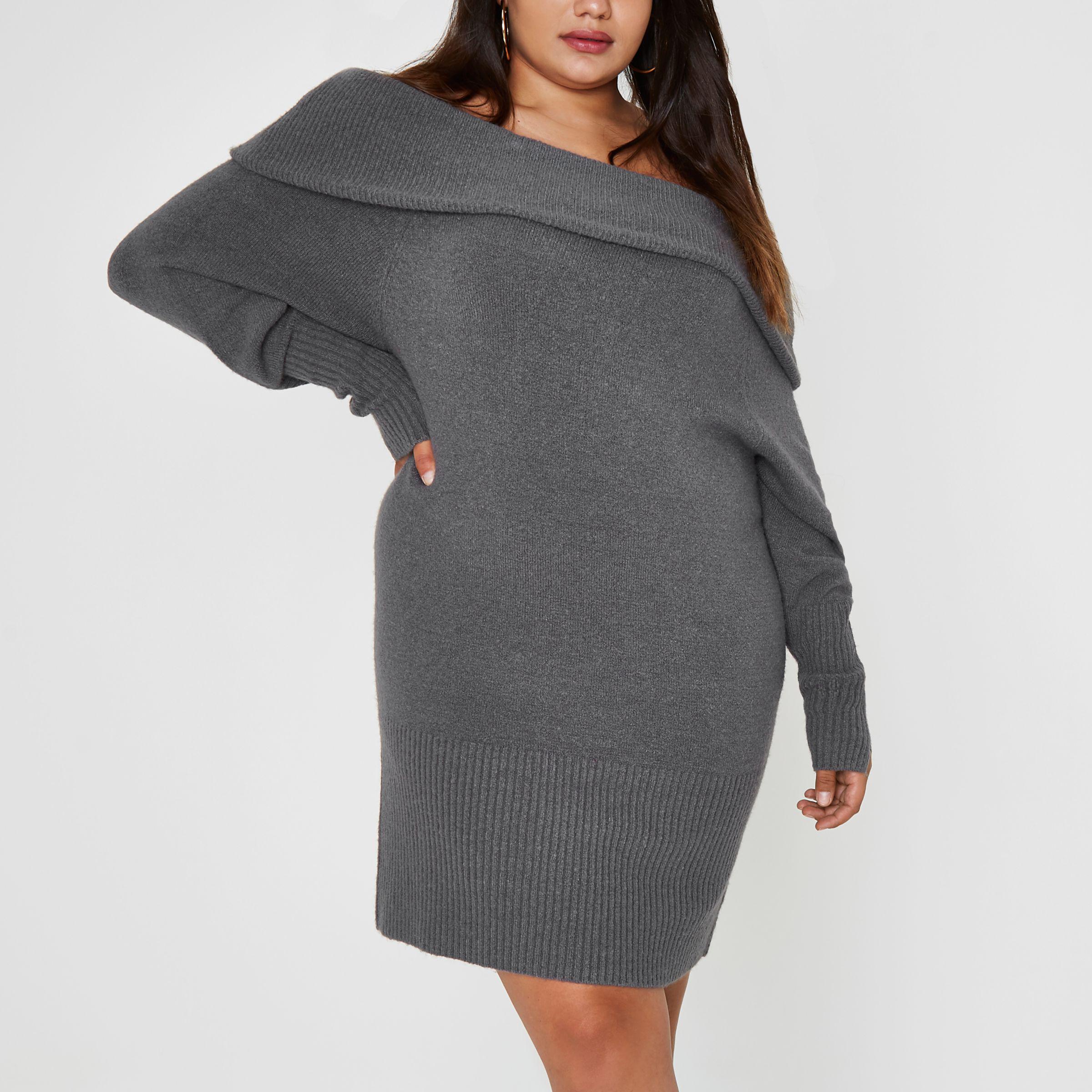 grey bardot jumper dress