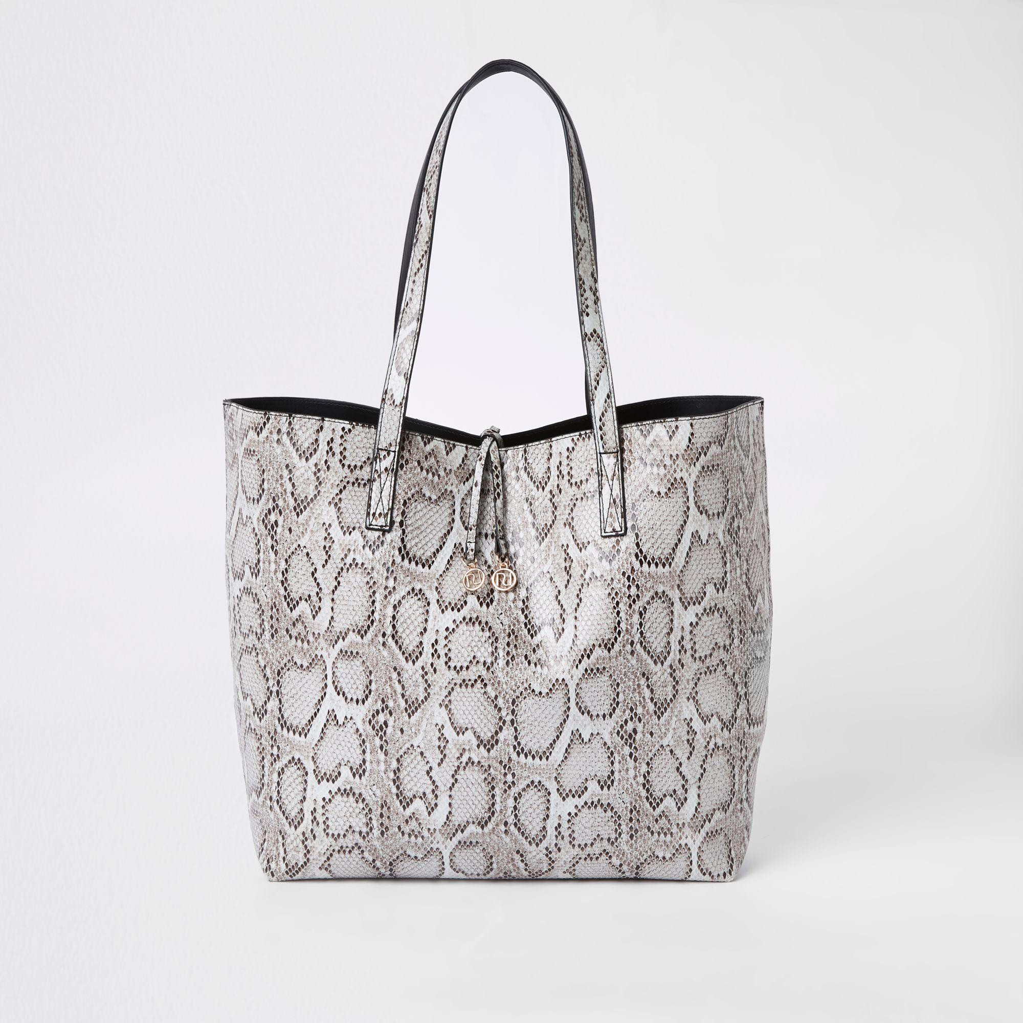snake print bag black