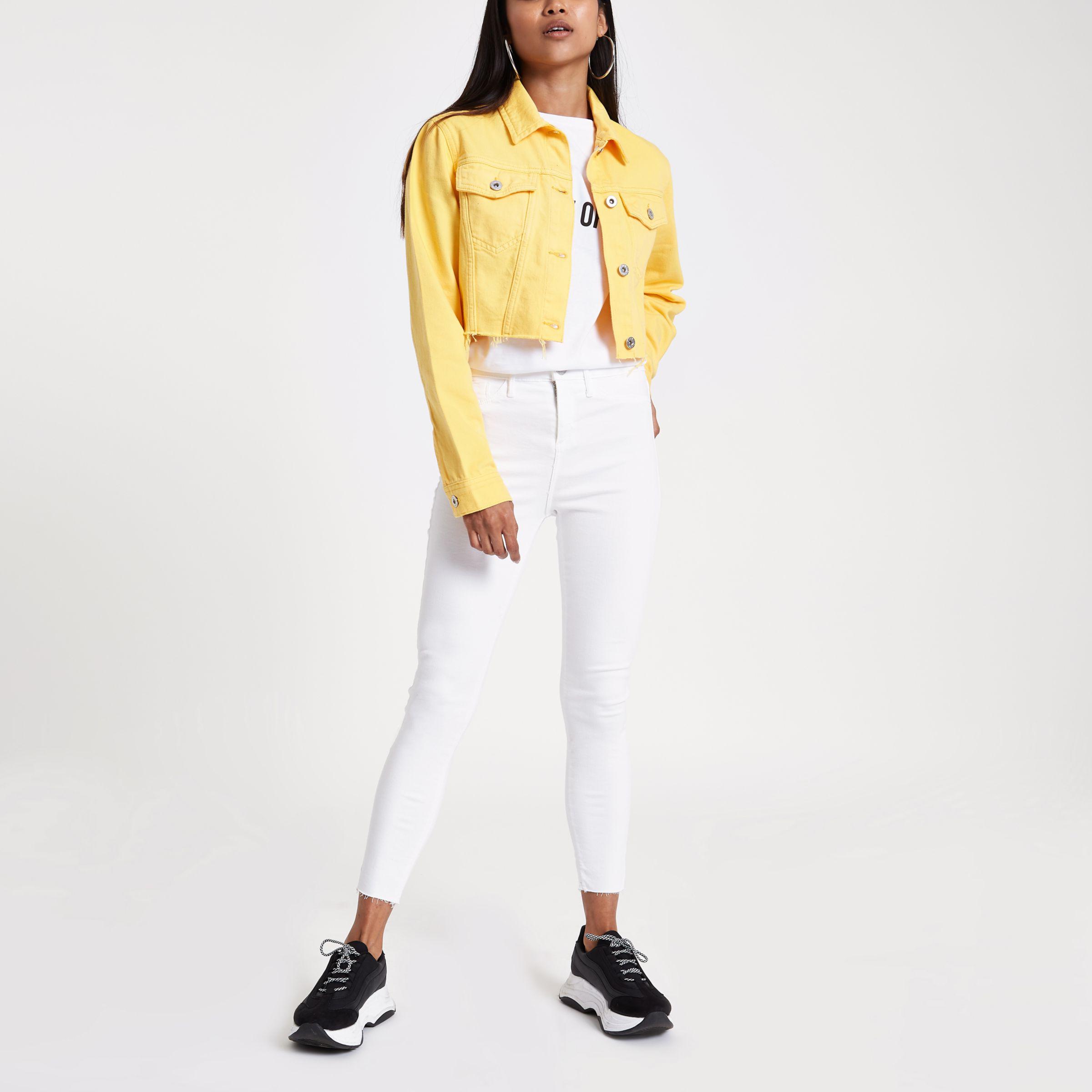 Blue denim zip up jacket | River Island