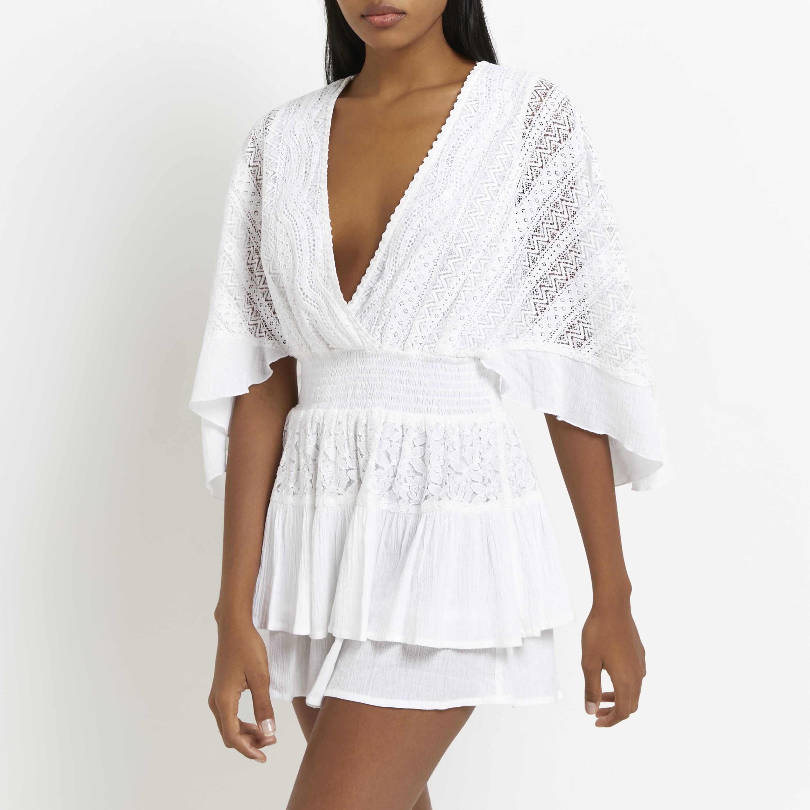 River island deals white playsuit