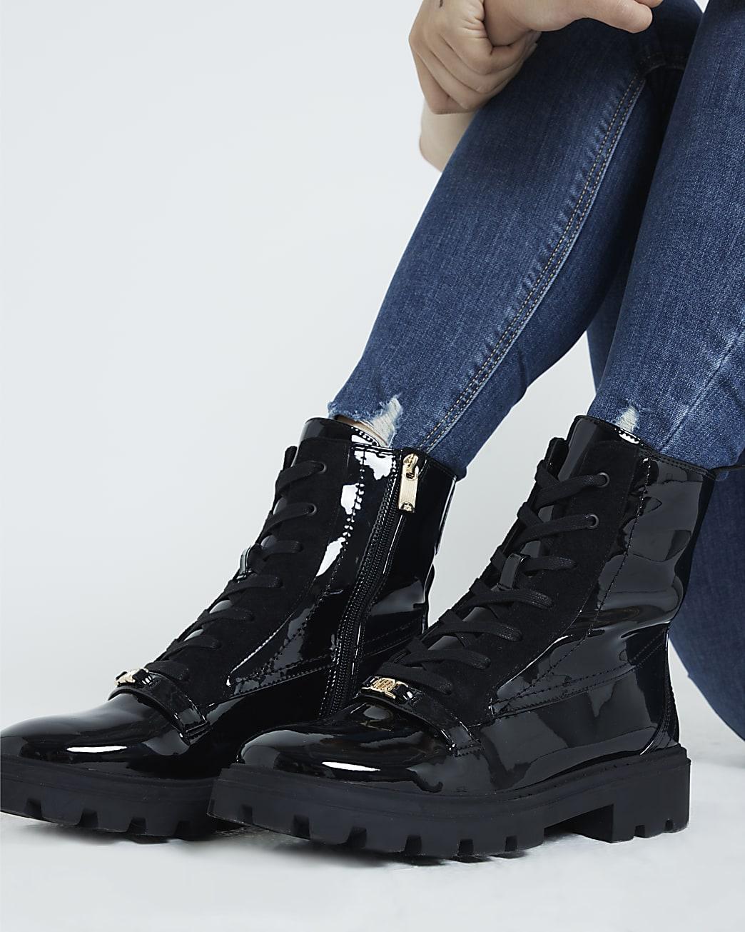Lace up boots wide fit sale