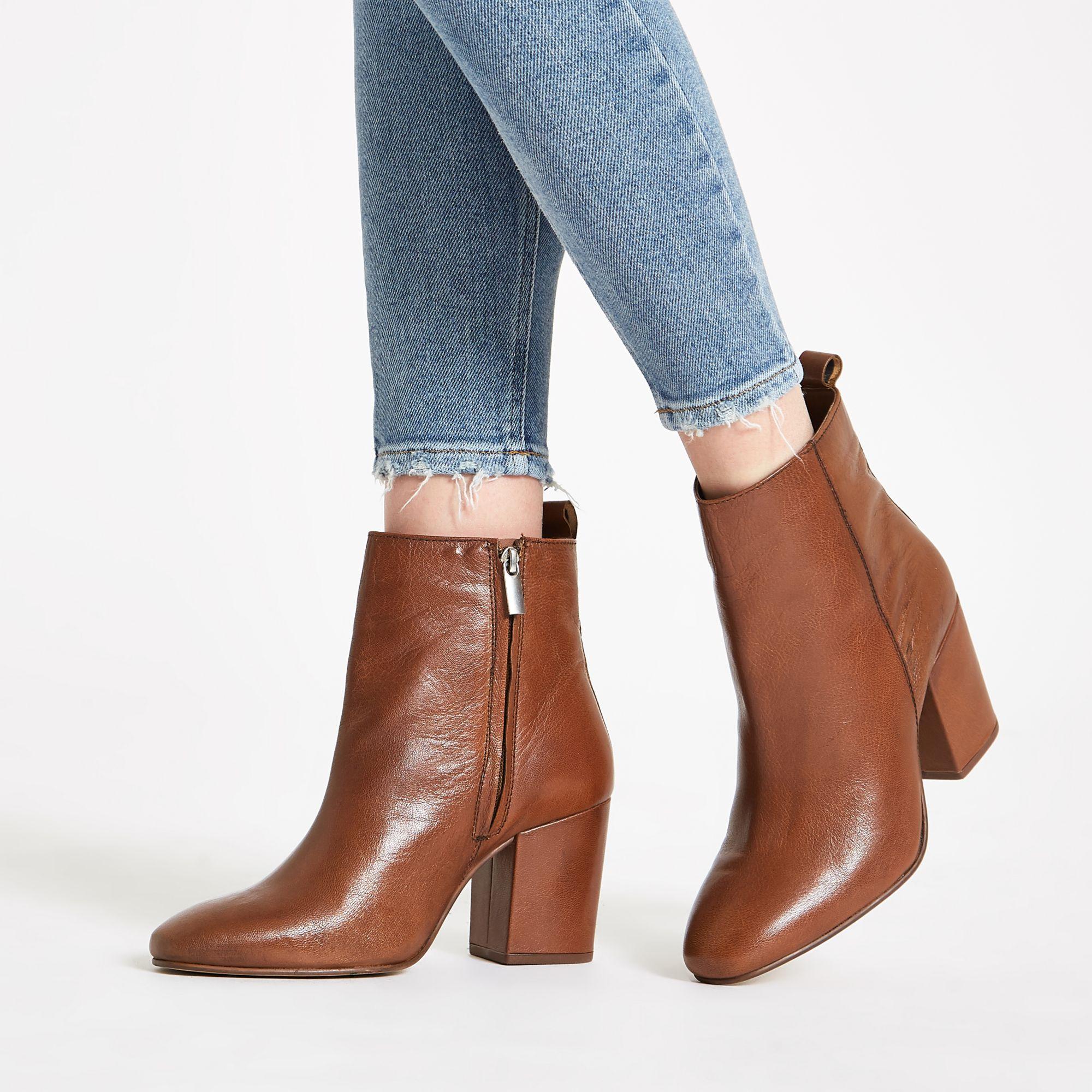 brown square toe platform boots