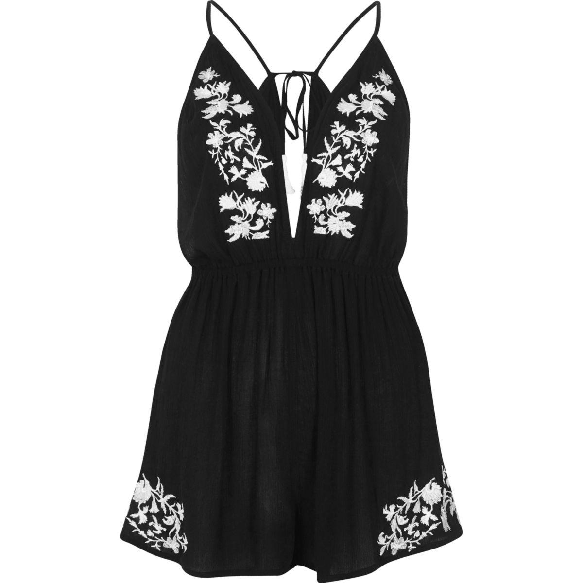 river island black and white jumpsuit