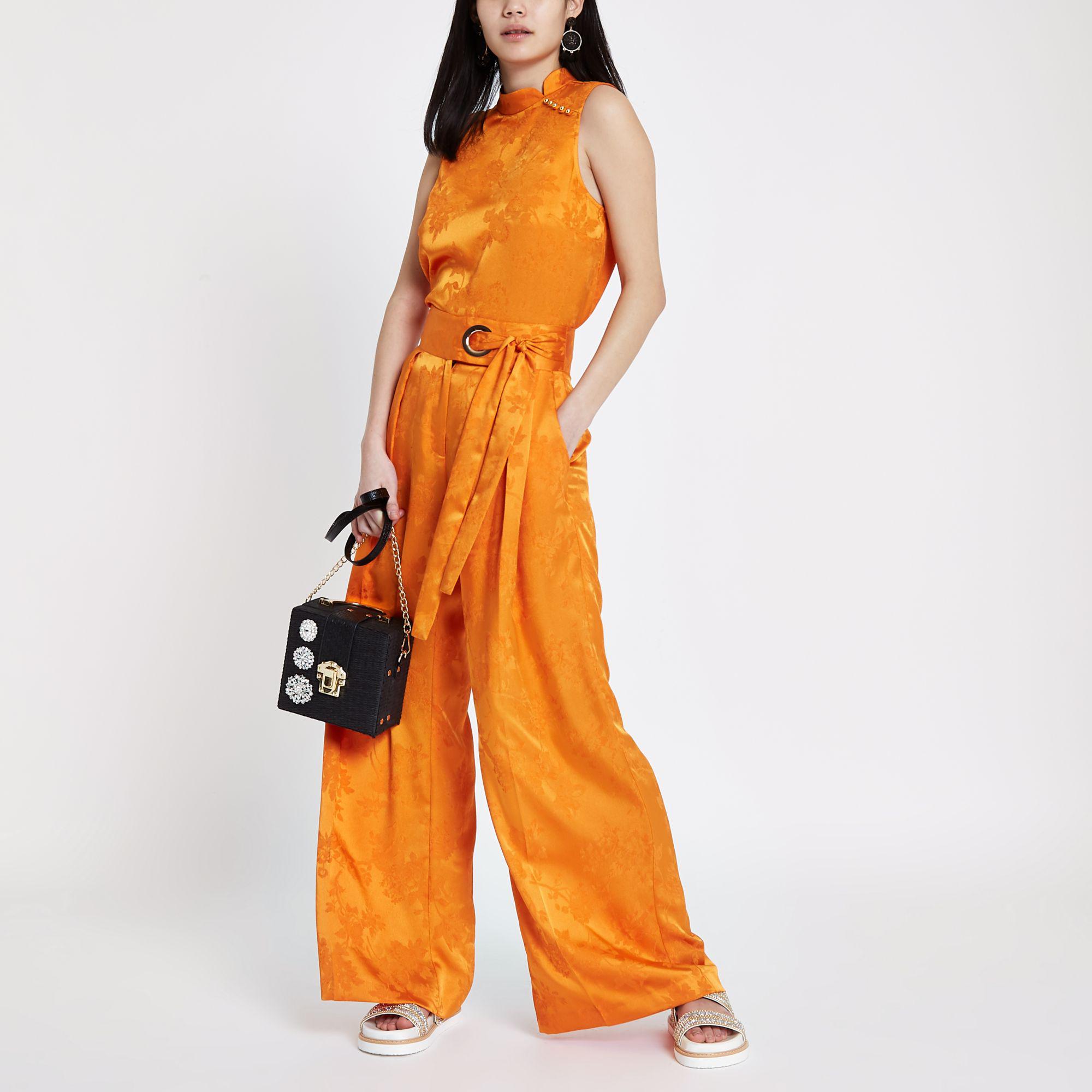 Synthetic Jacquard Wide Leg Trousers 