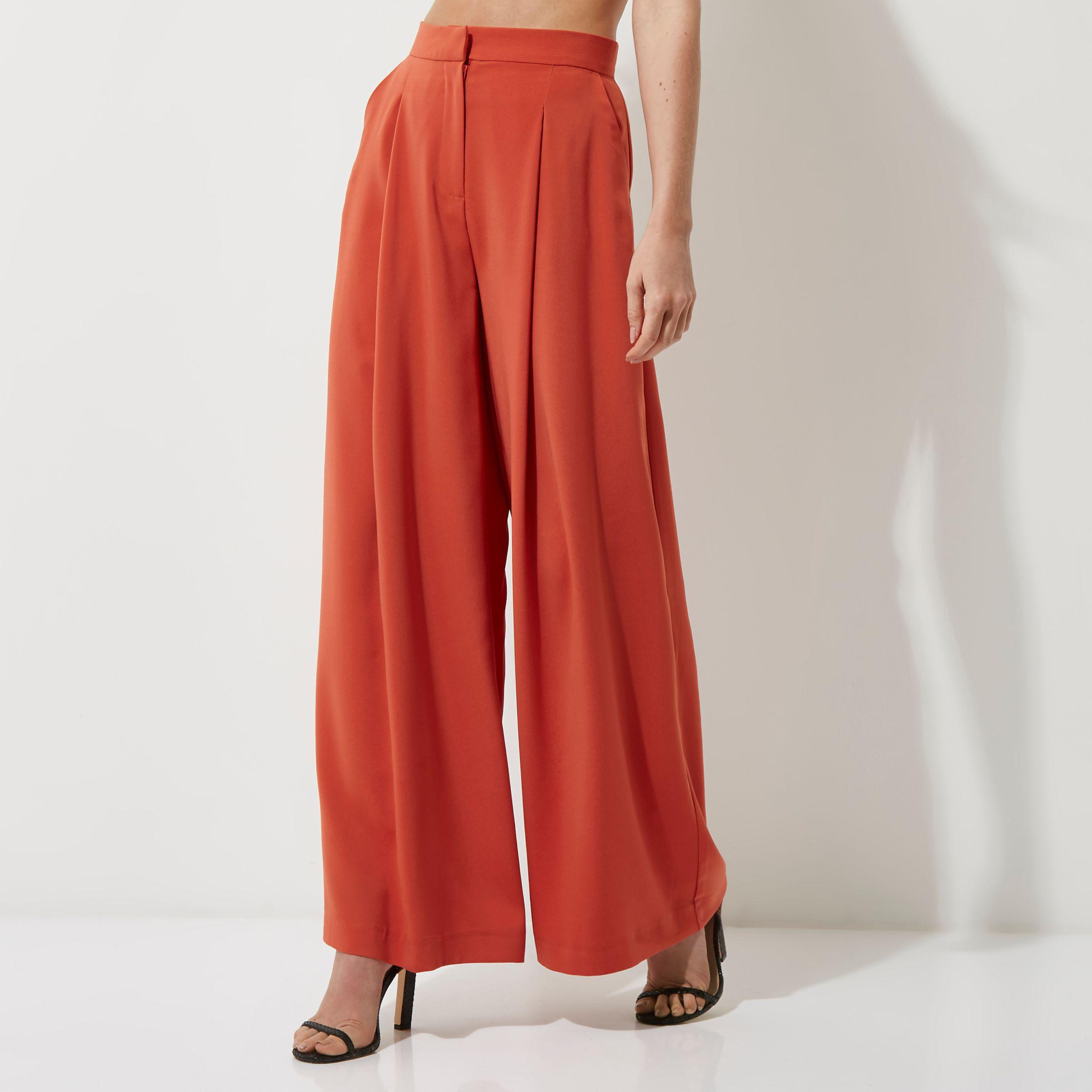 wide leg rust pants