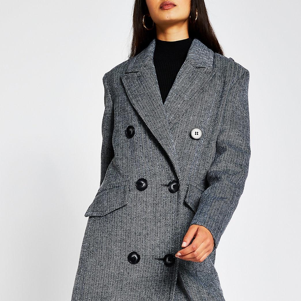 river island grey wool coat