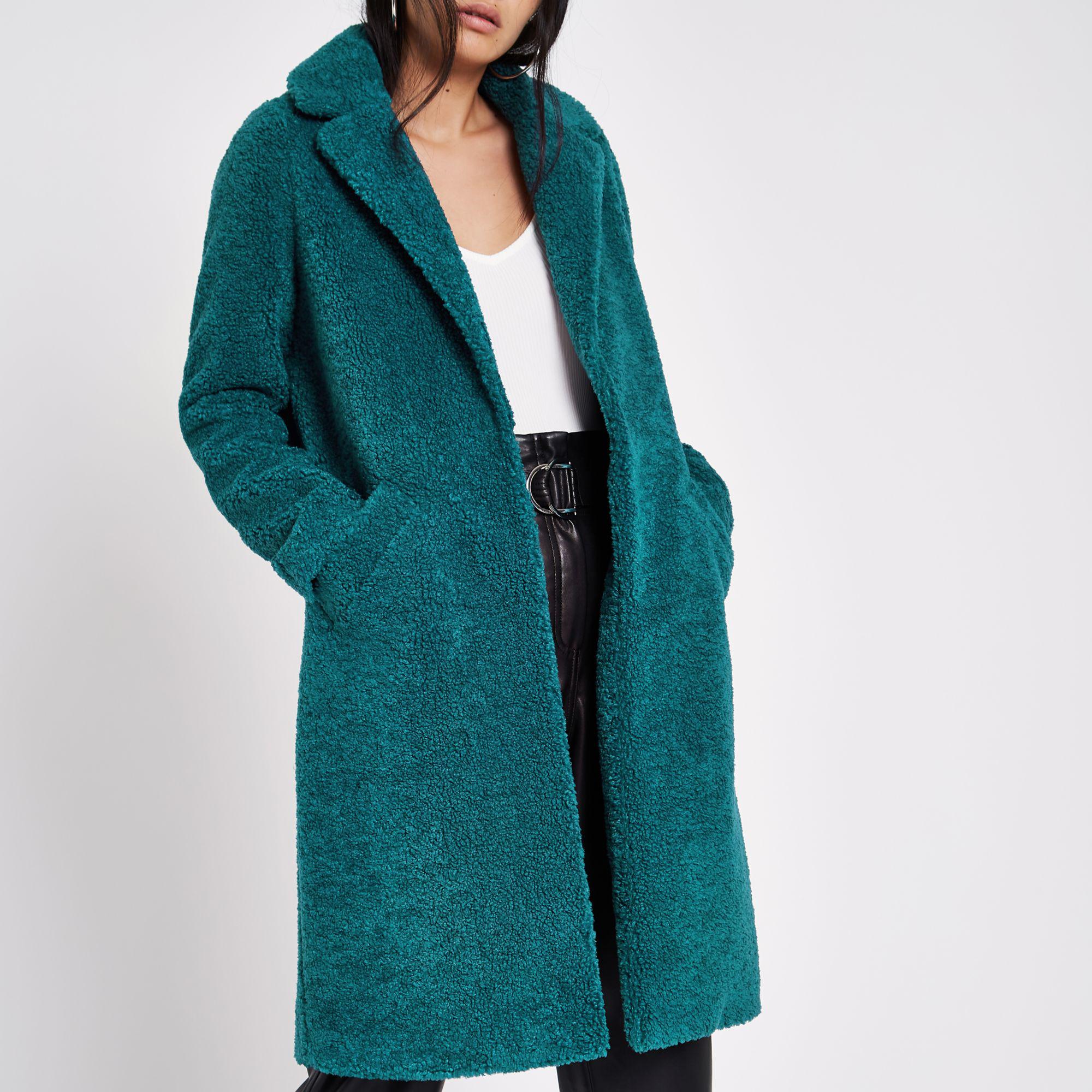 teal teddy coat