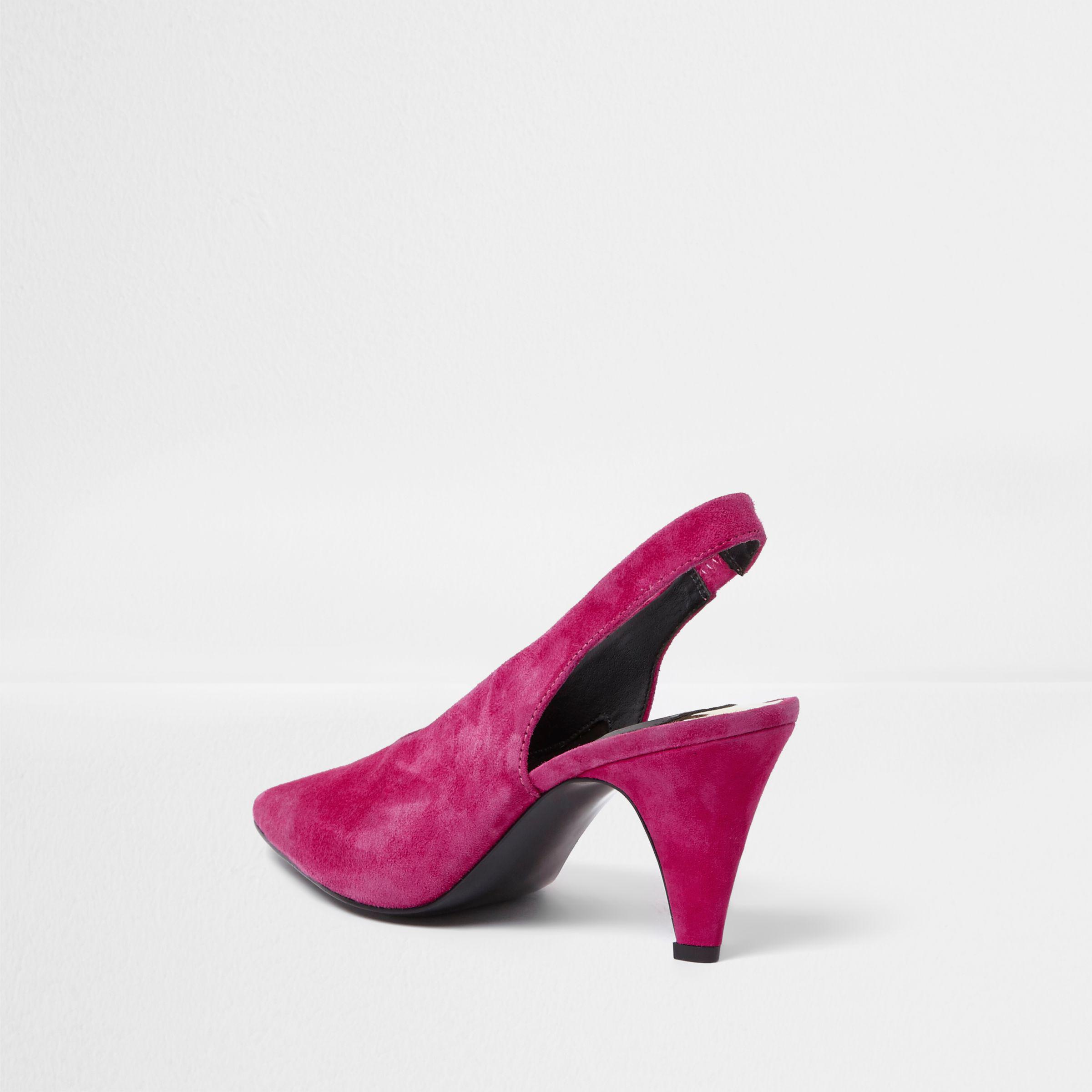 pink suede slingback shoes