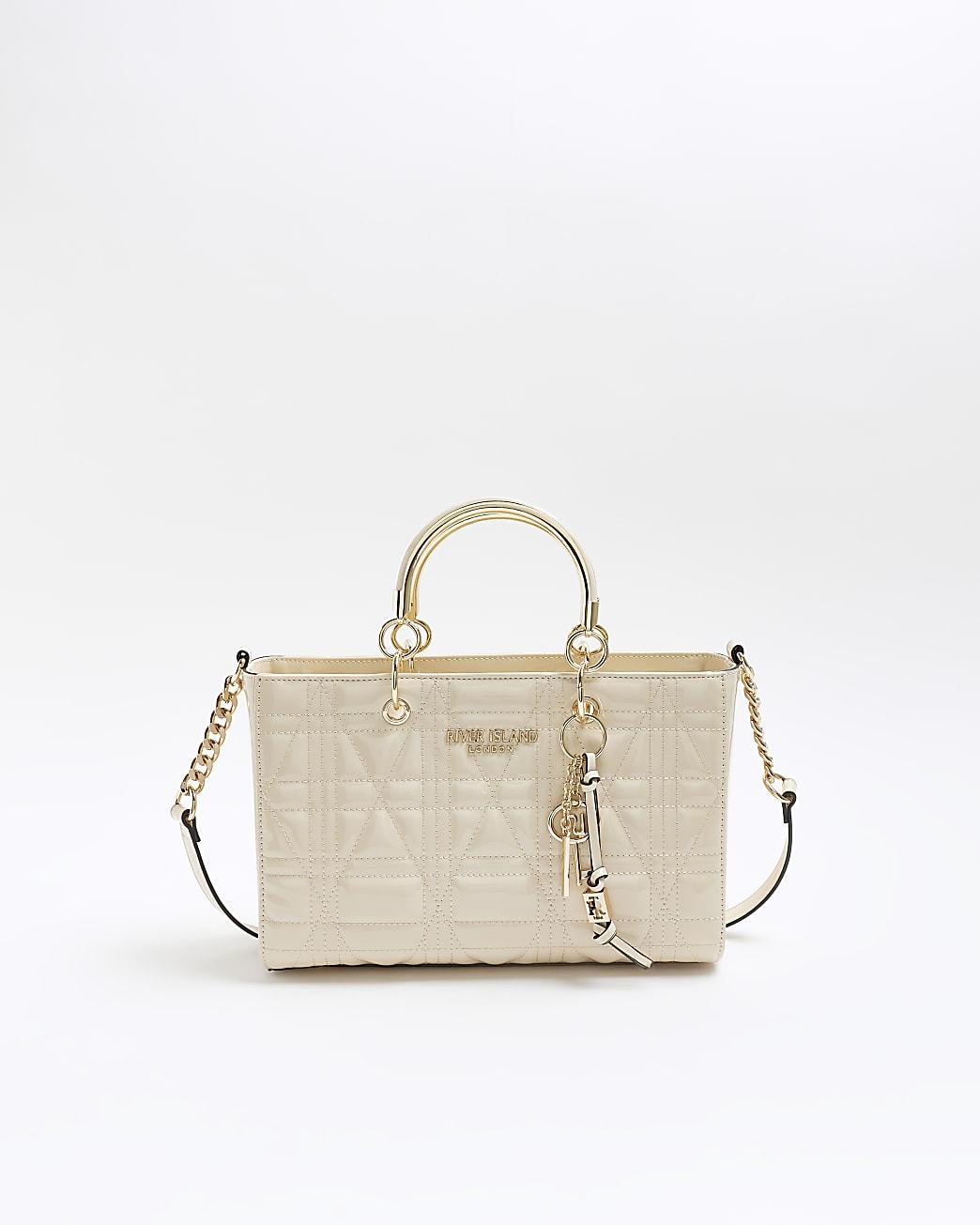 River Island Patent Tote Bag in White Lyst