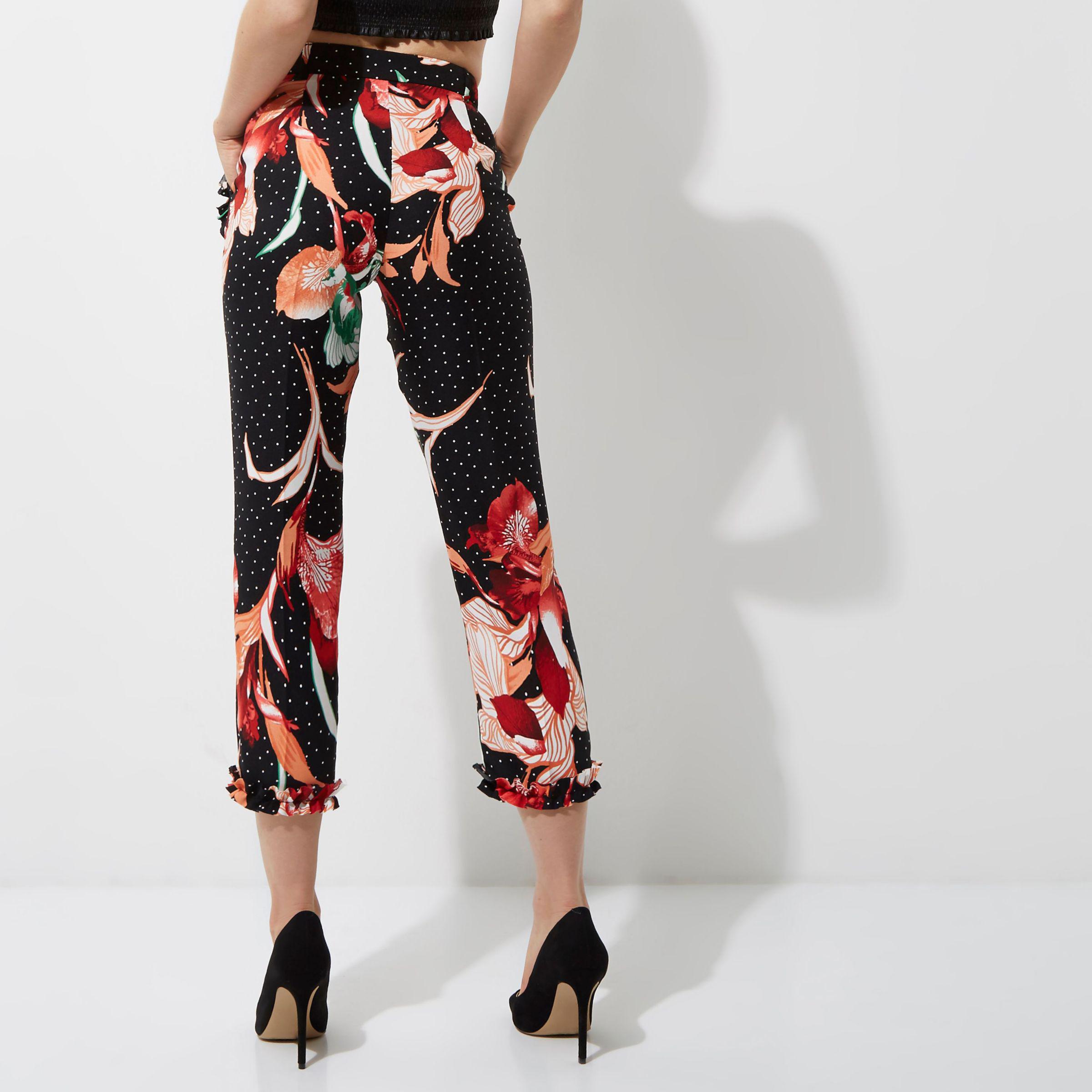 floral cigarette trousers