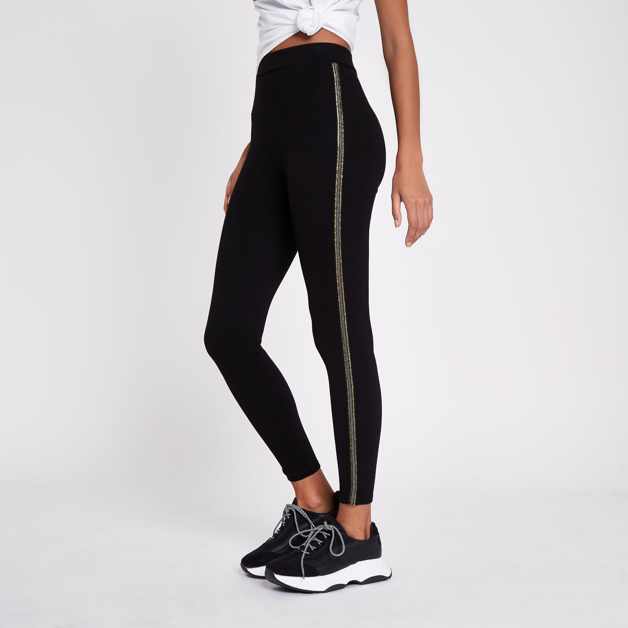 side sequin stripe leggings