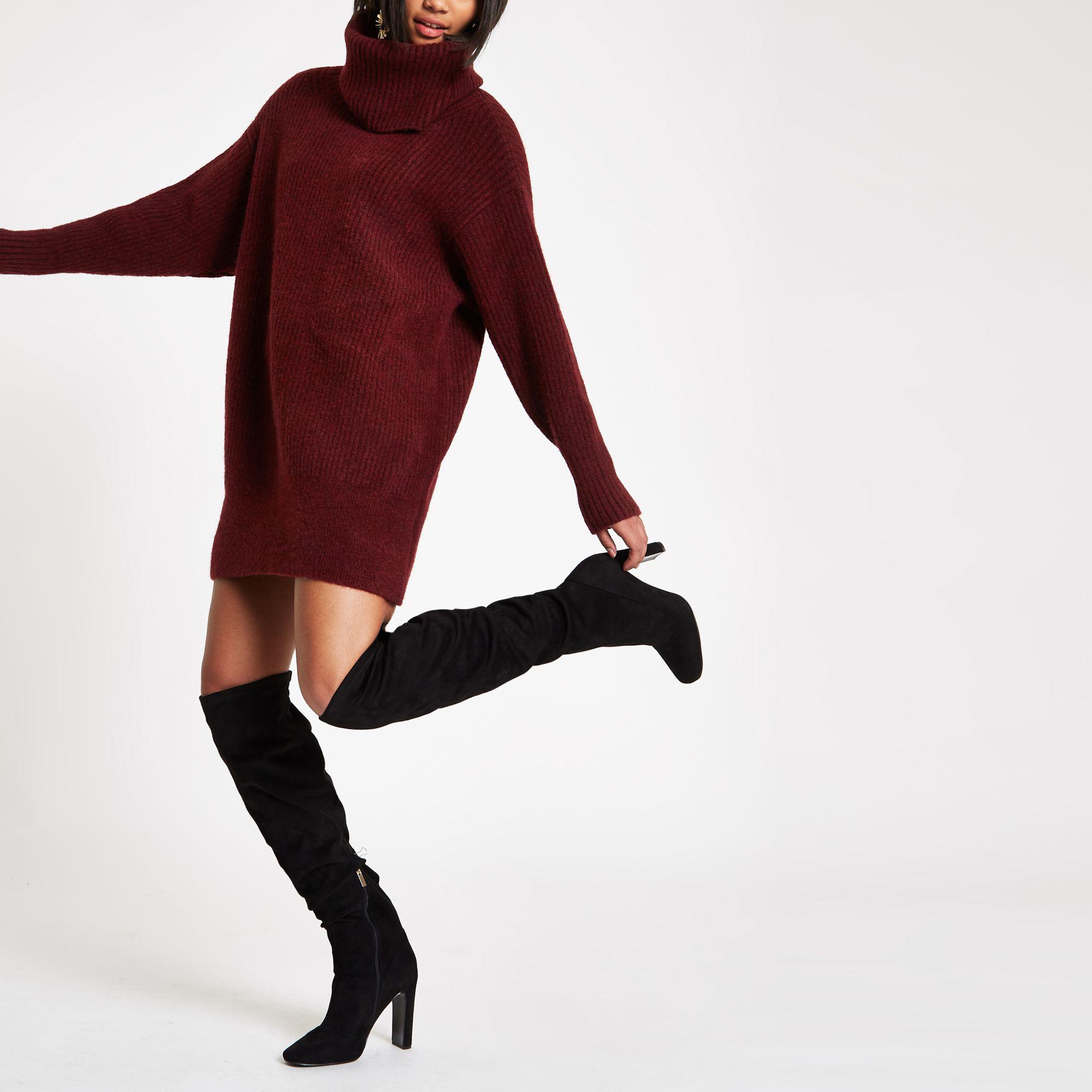 roll neck sweater dress