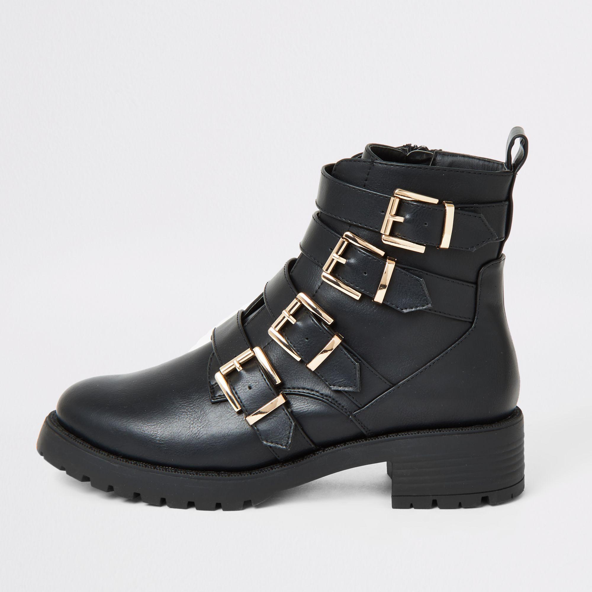 buckle strap ankle boots