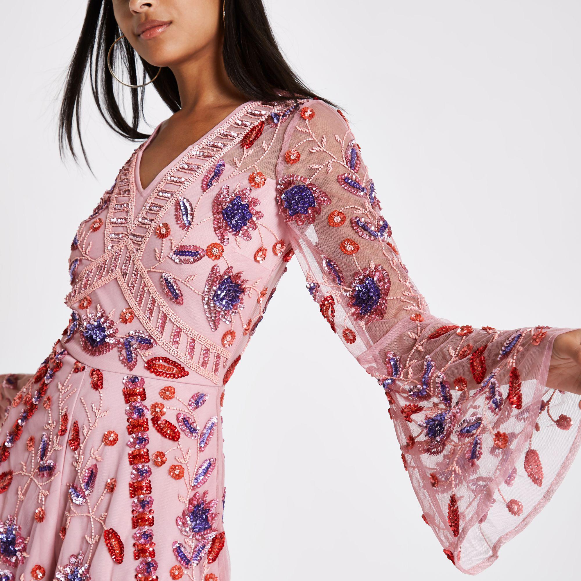 pink sequin playsuit