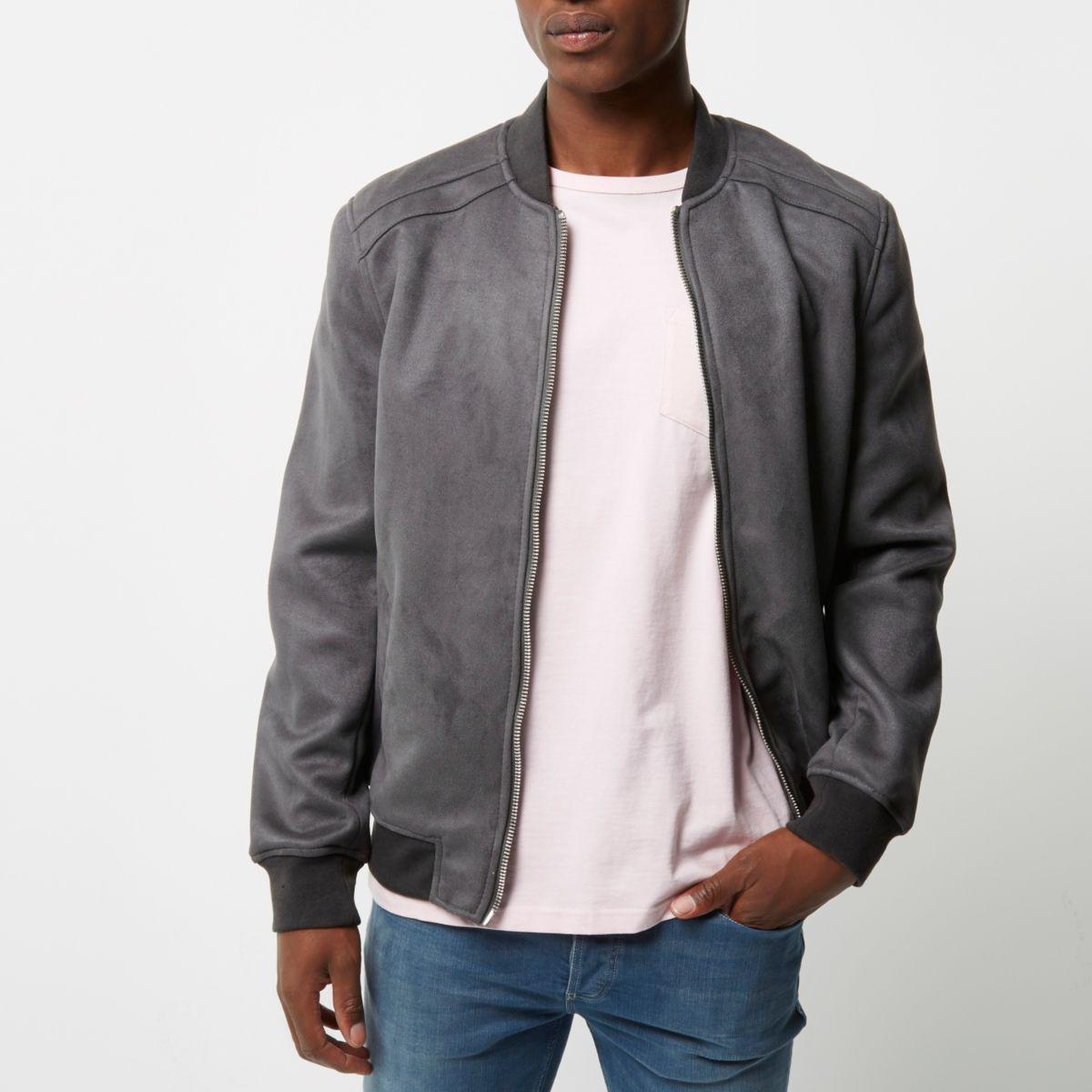 faux suede bomber jacket