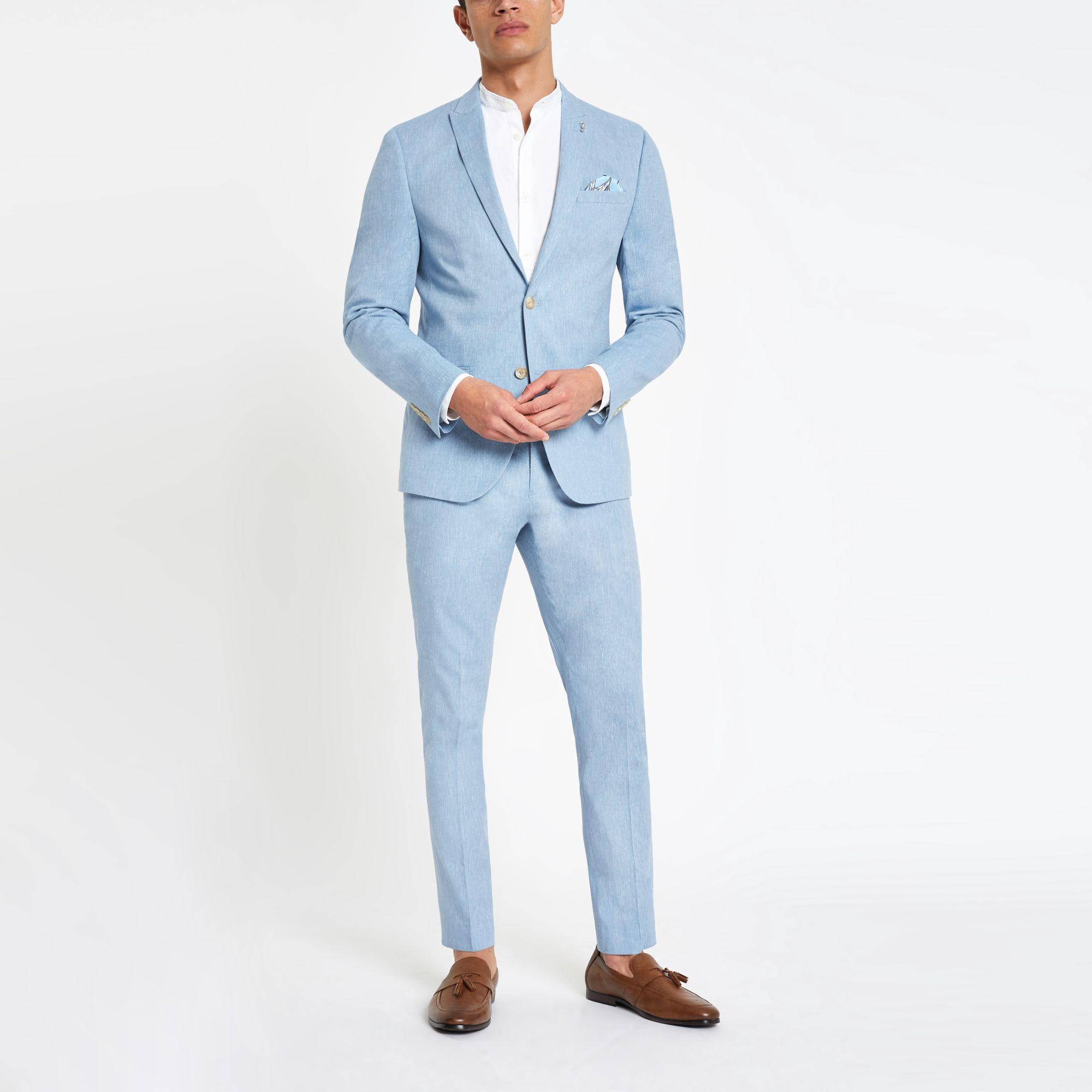 light blue suit coat