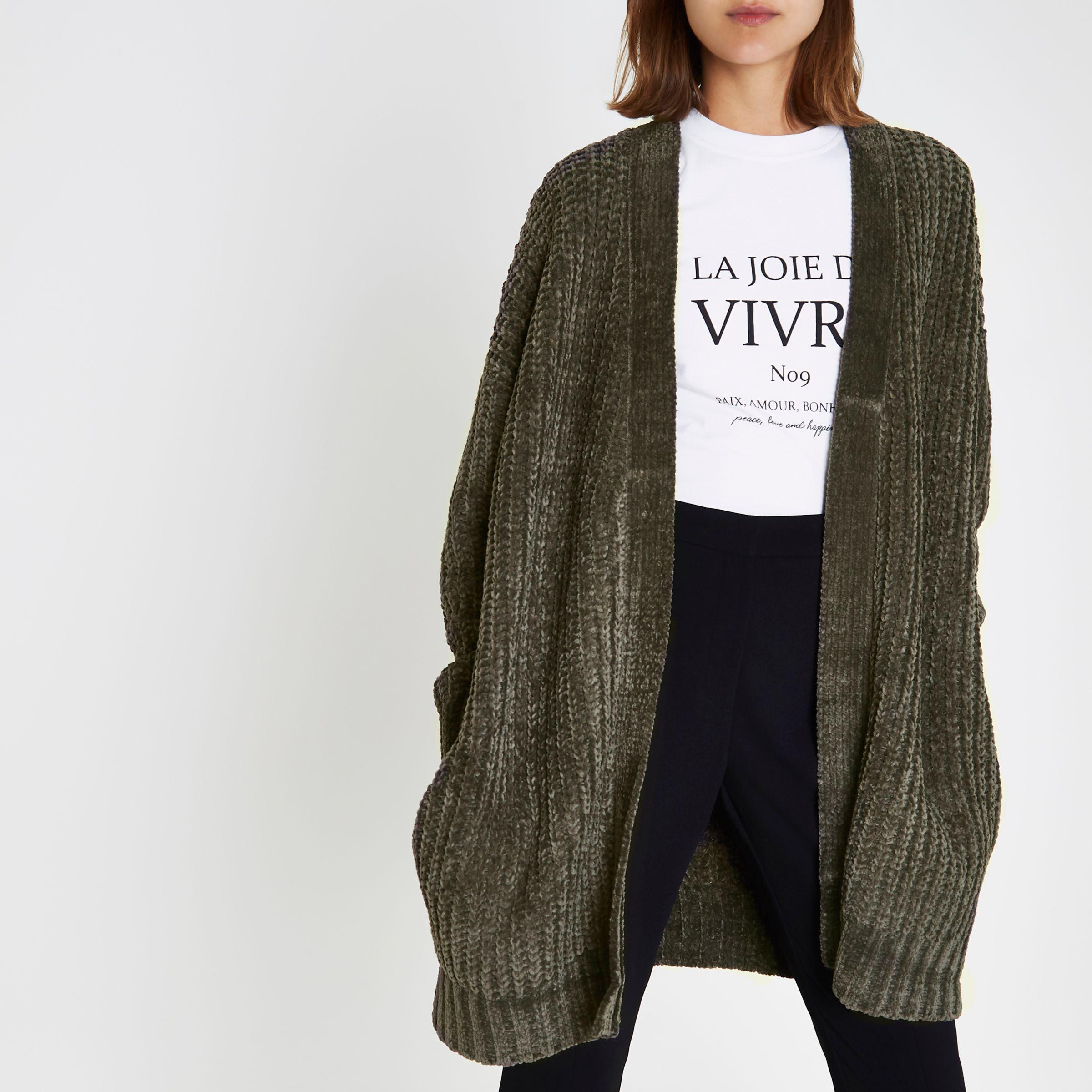 longline chenille cardigan