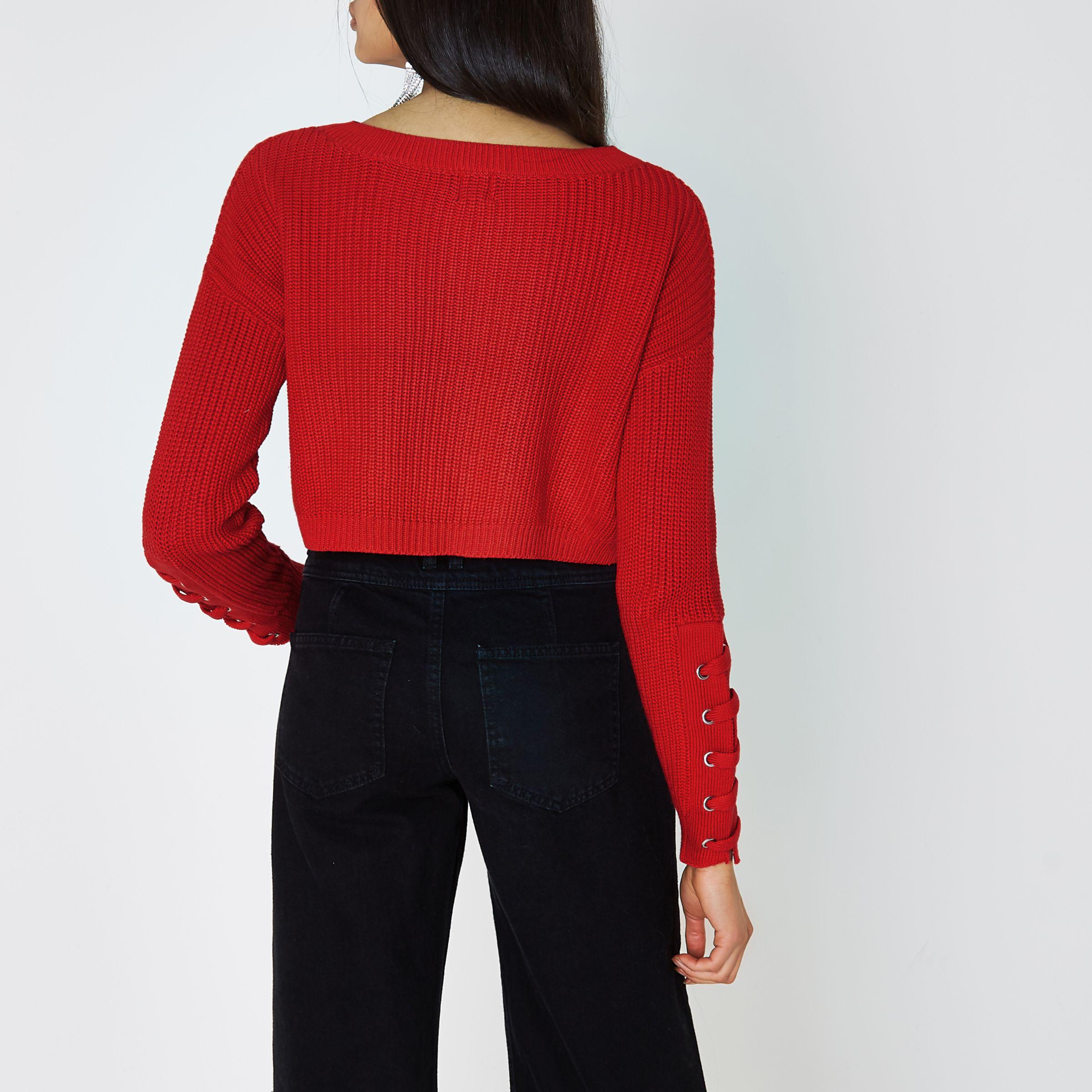 red lace jumper