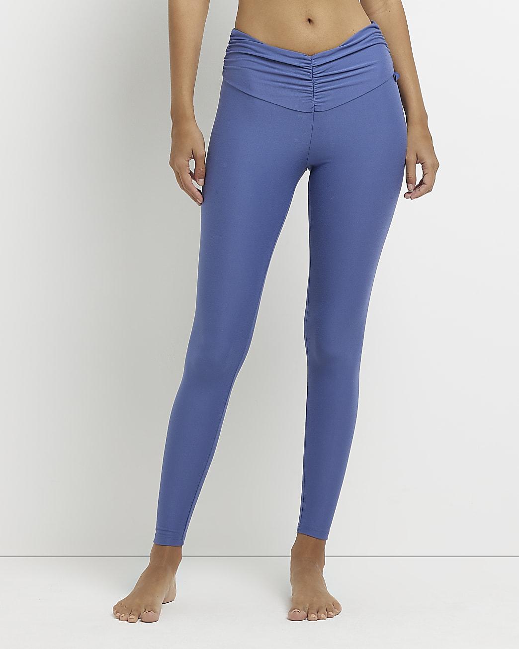 River Island Ruched leggings in Blue