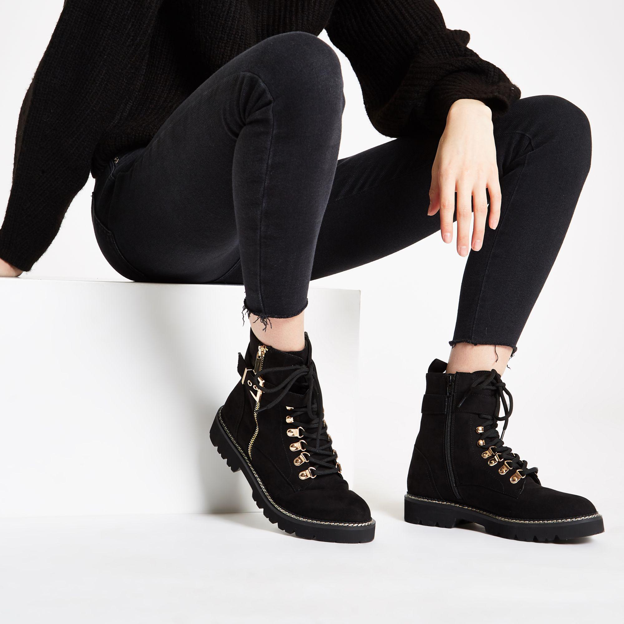 Buckle Lace-up Hiking Boots - Lyst