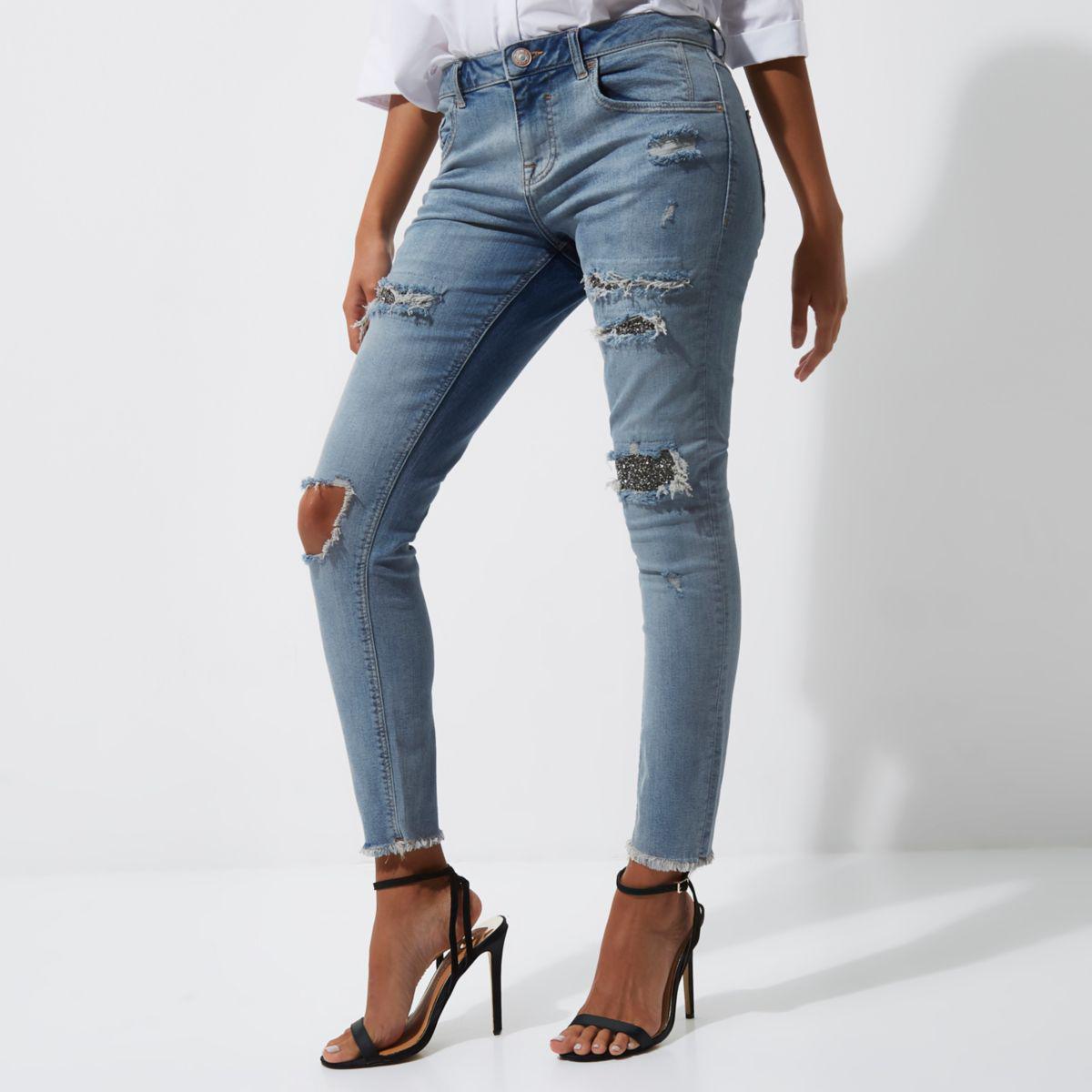 river island glitter jeans