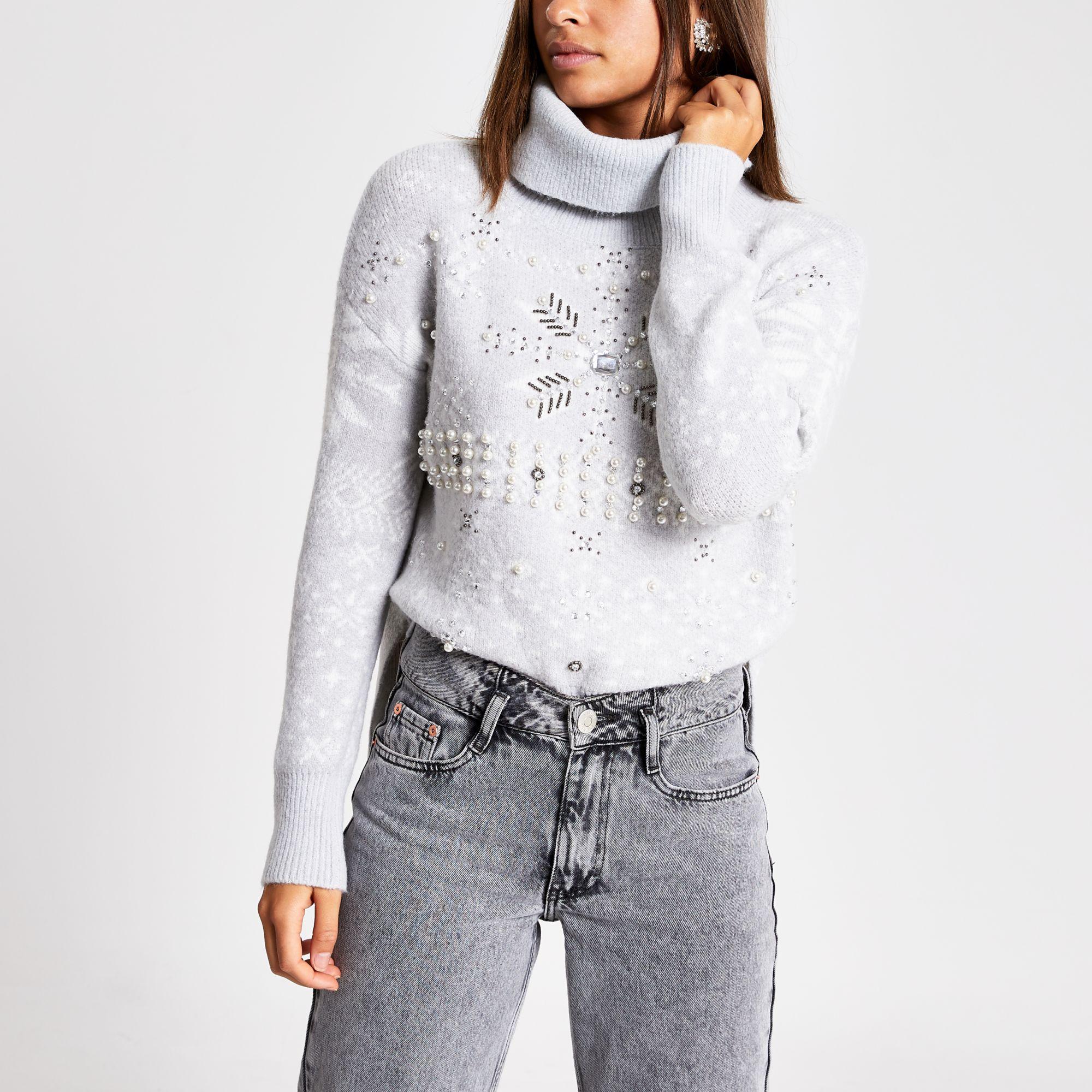 river island grey jumper
