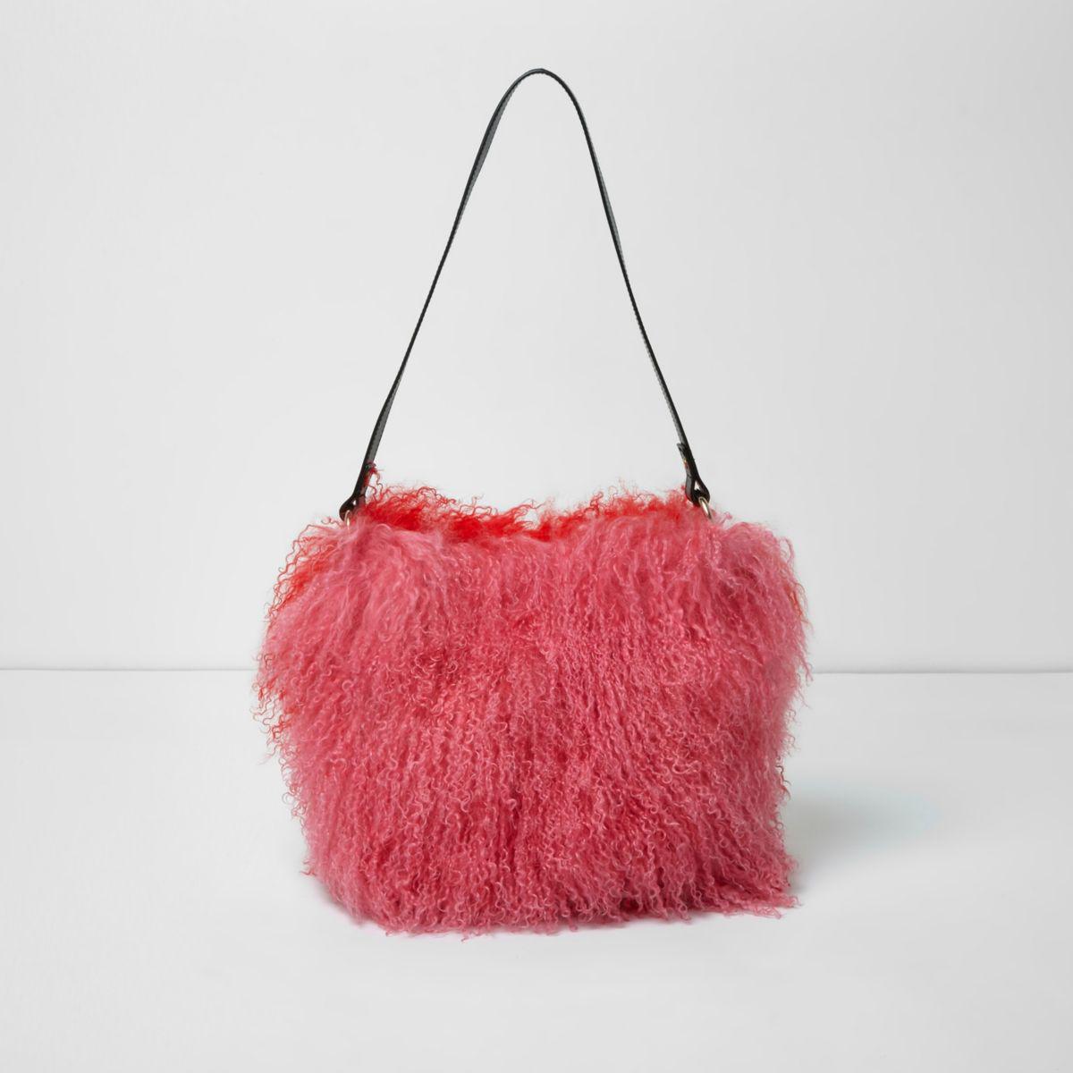 river island mongolian fur bag
