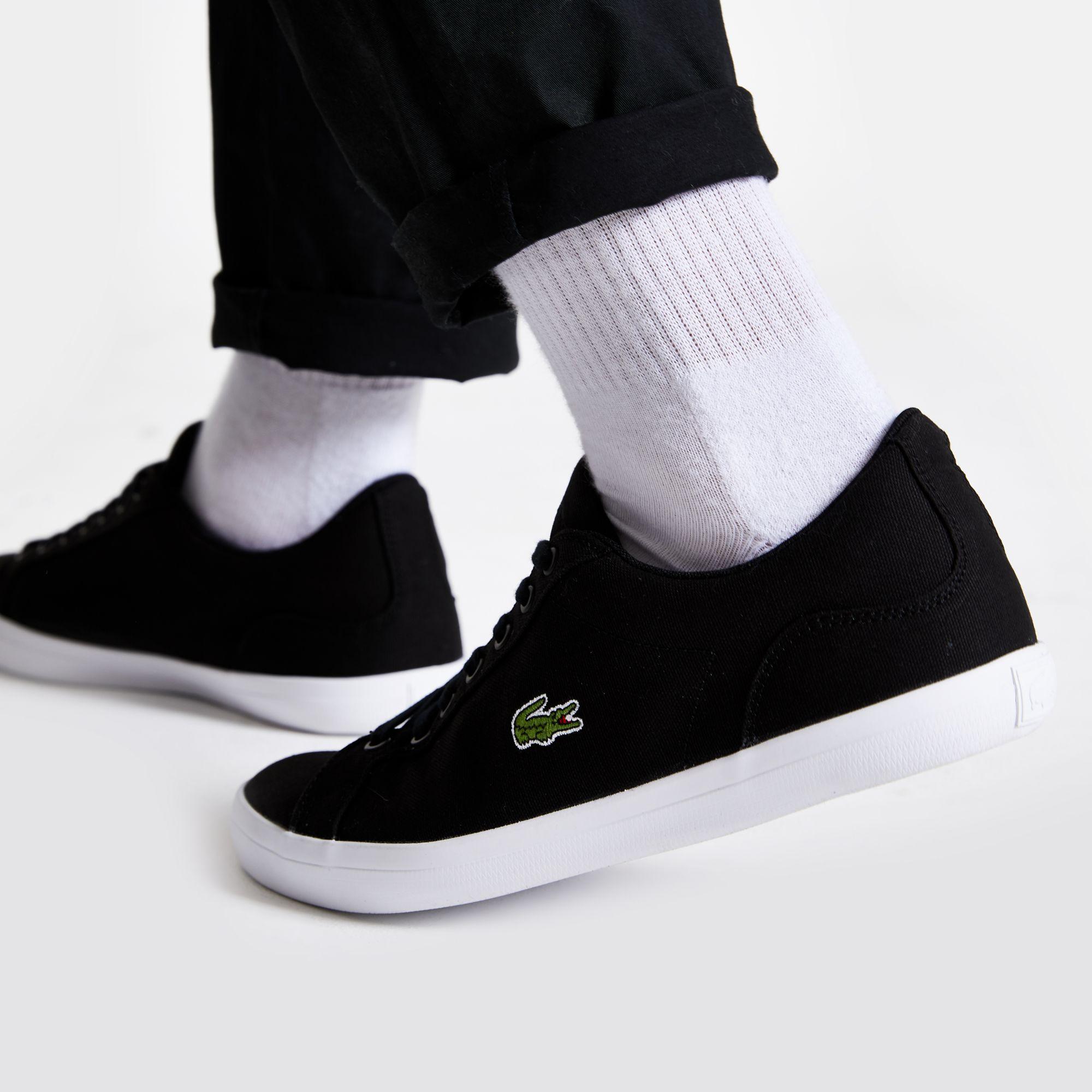 River Island Lacoste Black Lerond Canvas Trainers for Men - Lyst