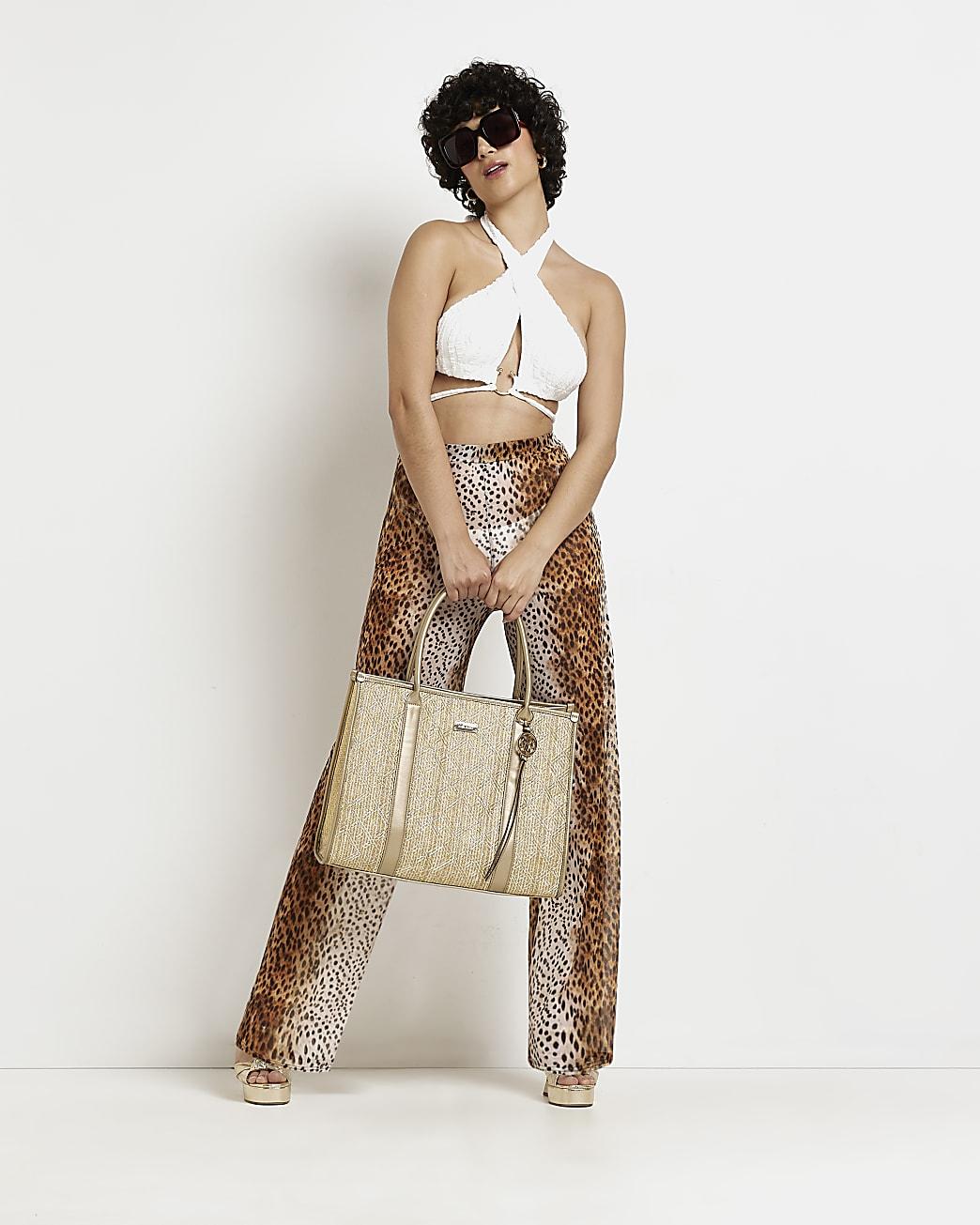 River Island Brown Leopard Print Mesh 