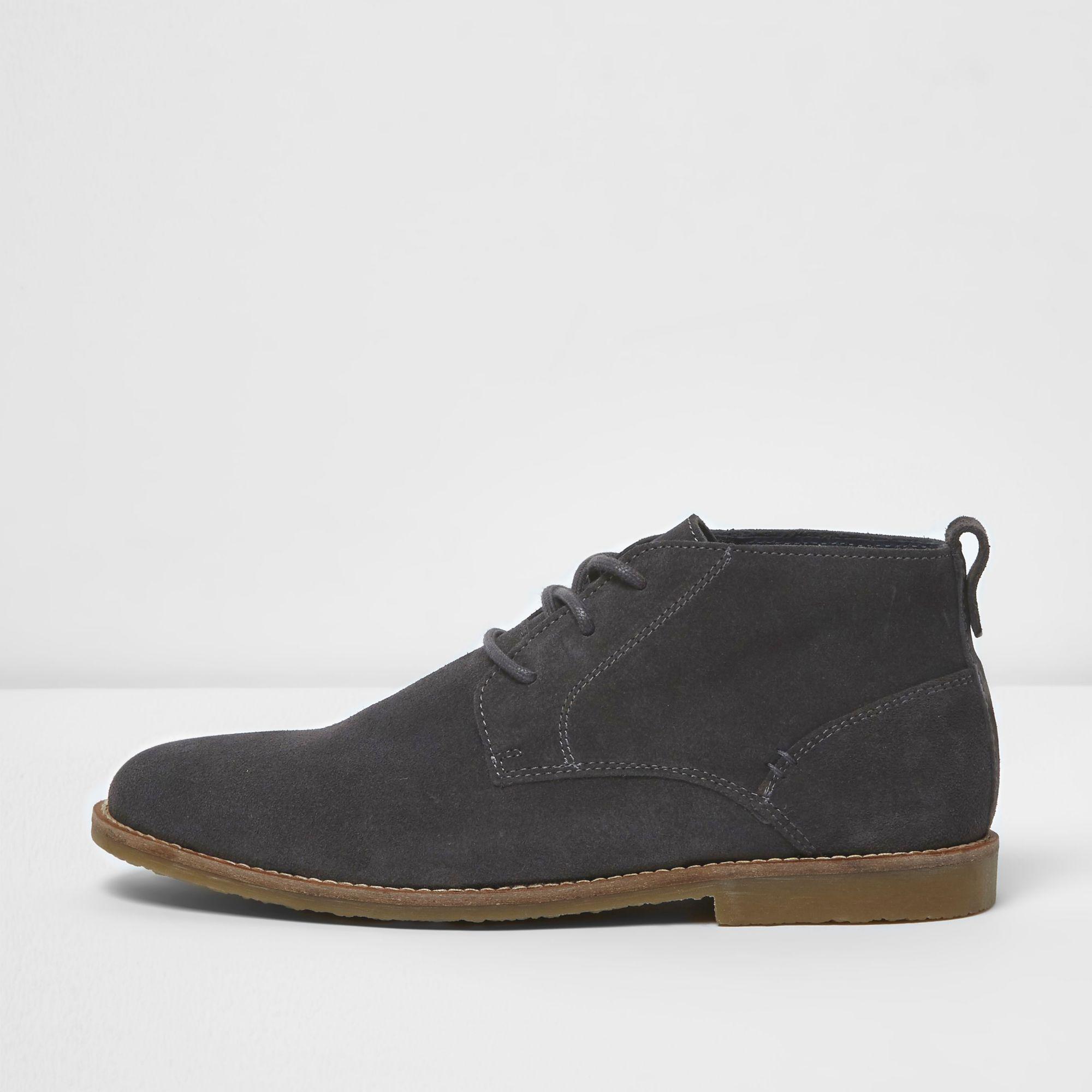 grey suede chukka
