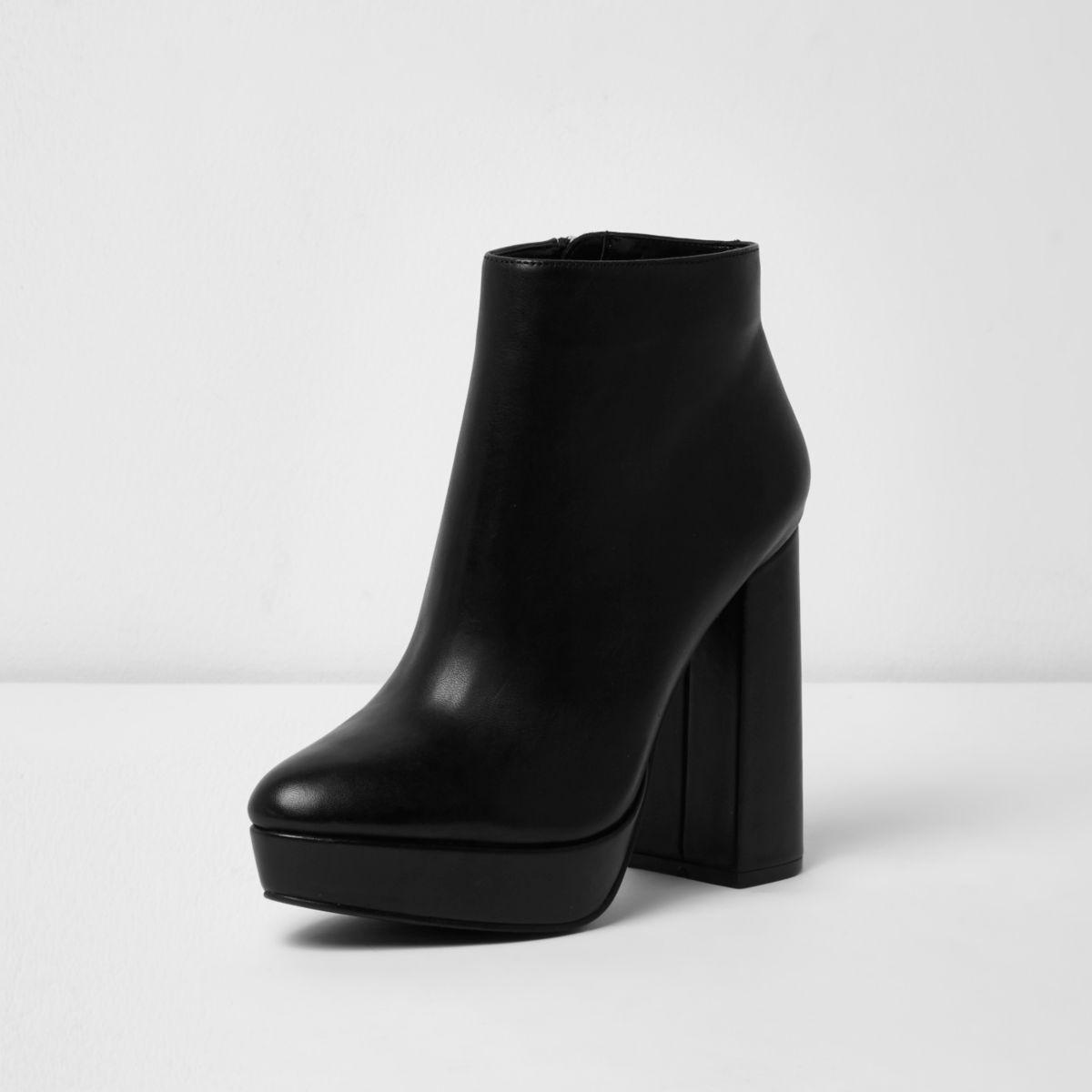 platform heel boots black