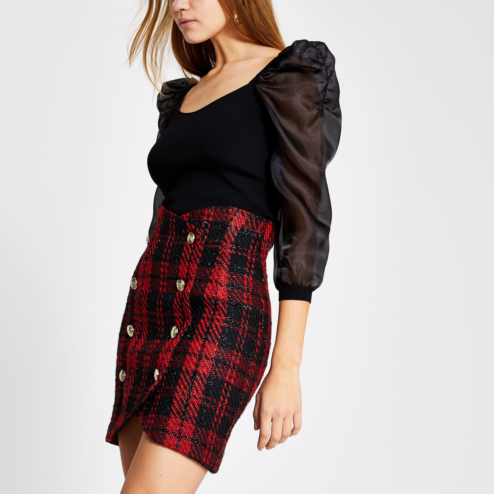 red button skirt