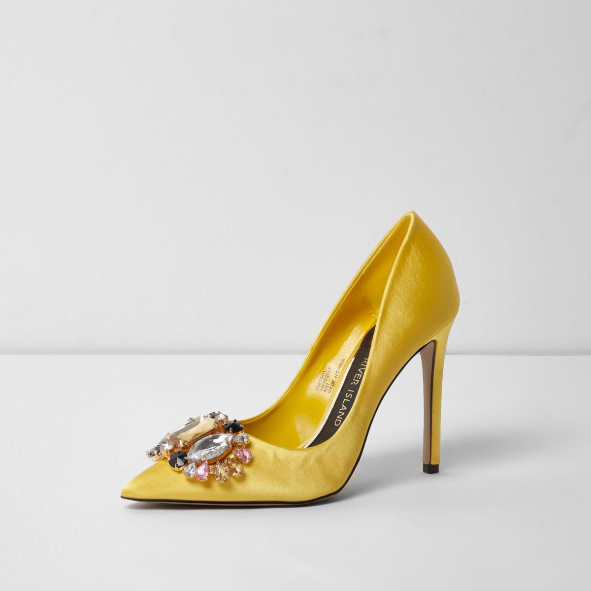 river island yellow heels