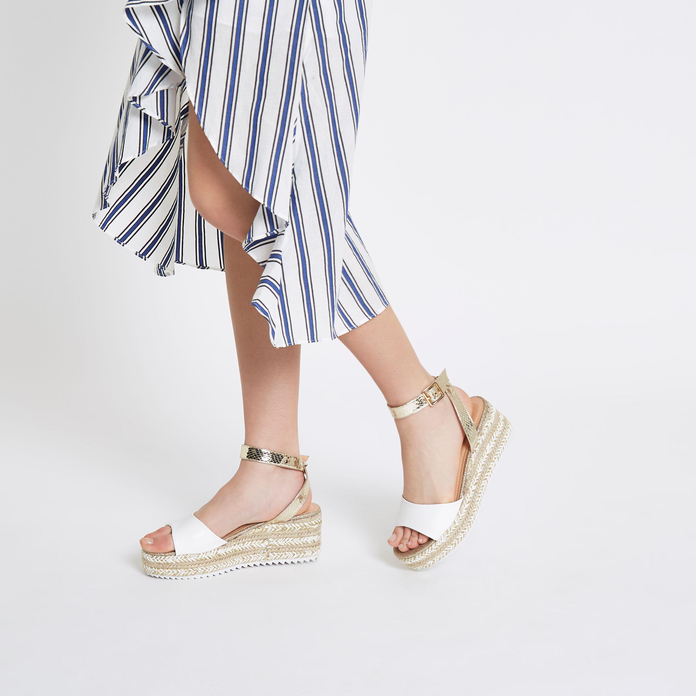 gold espadrille wedge sandals