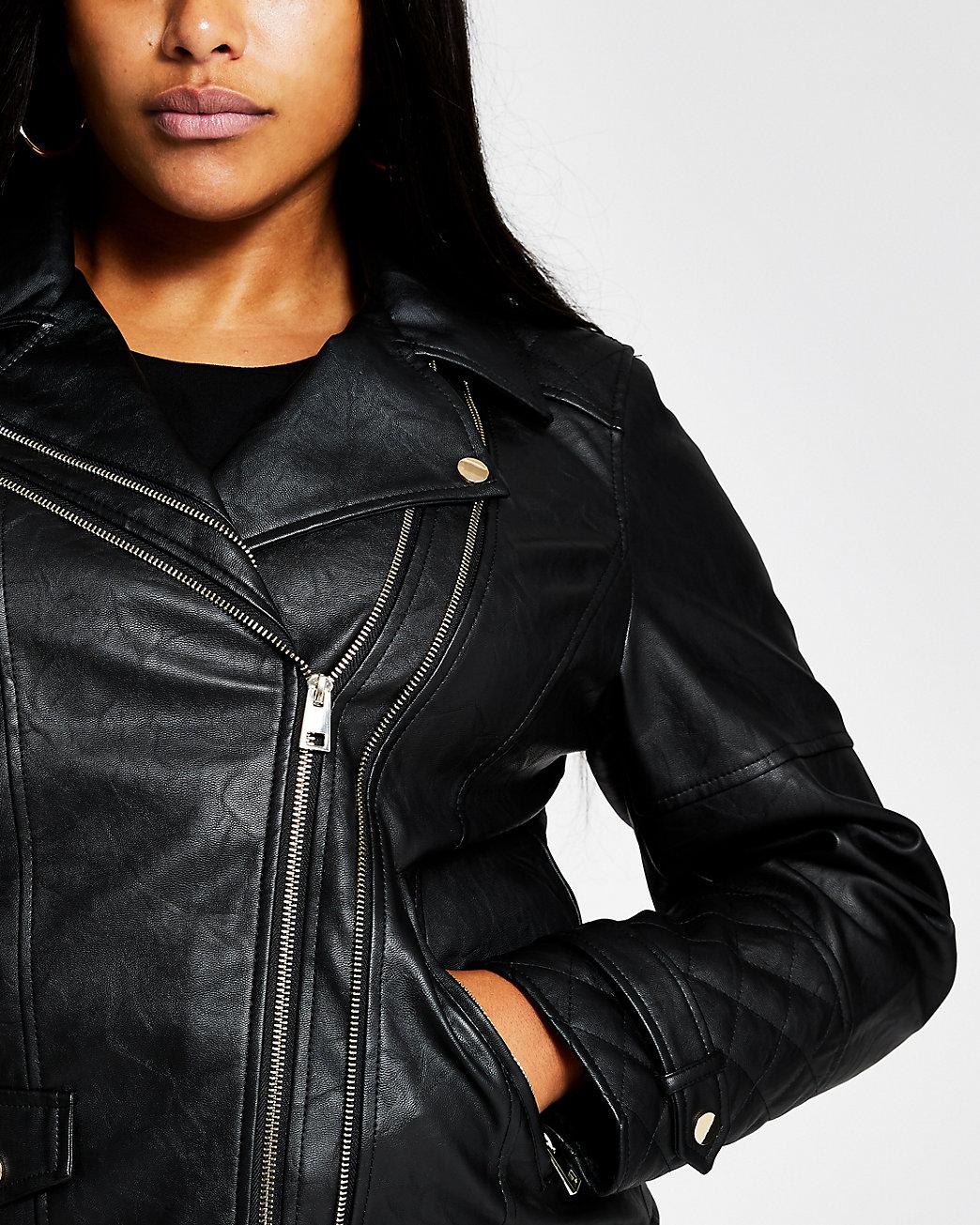 river island plus leather jacket