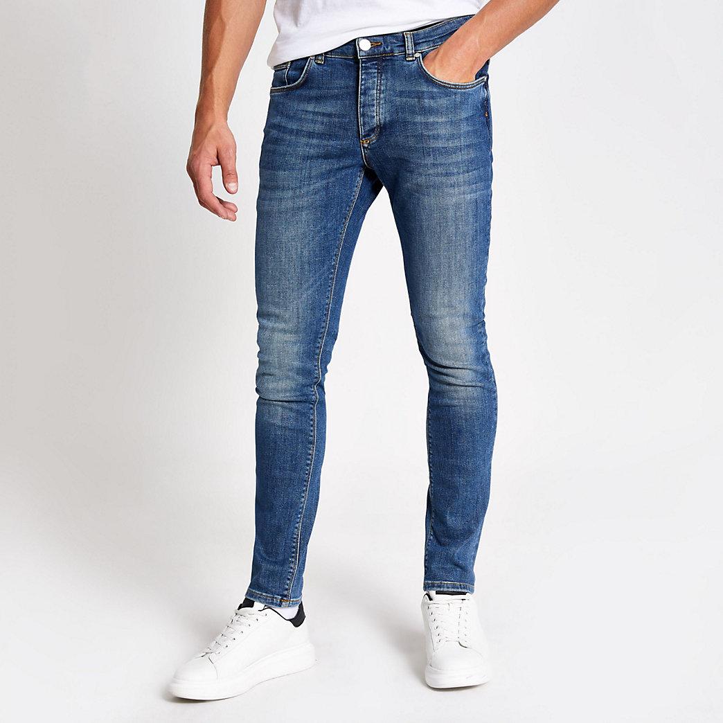 River Island Denim Blue Sid Skinny Fit Jeans for Men - Lyst