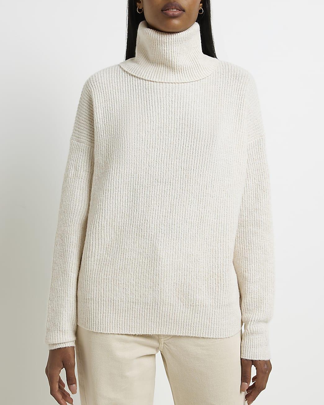 River Island Synthetic Rib Roll Neck 