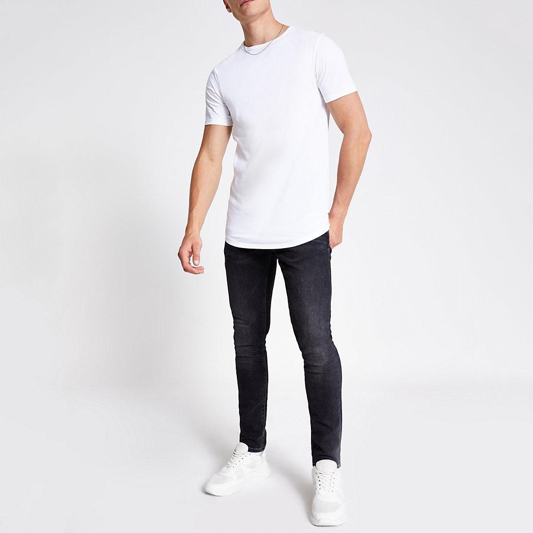 Cotton Curved Hem Longline T-shirt 