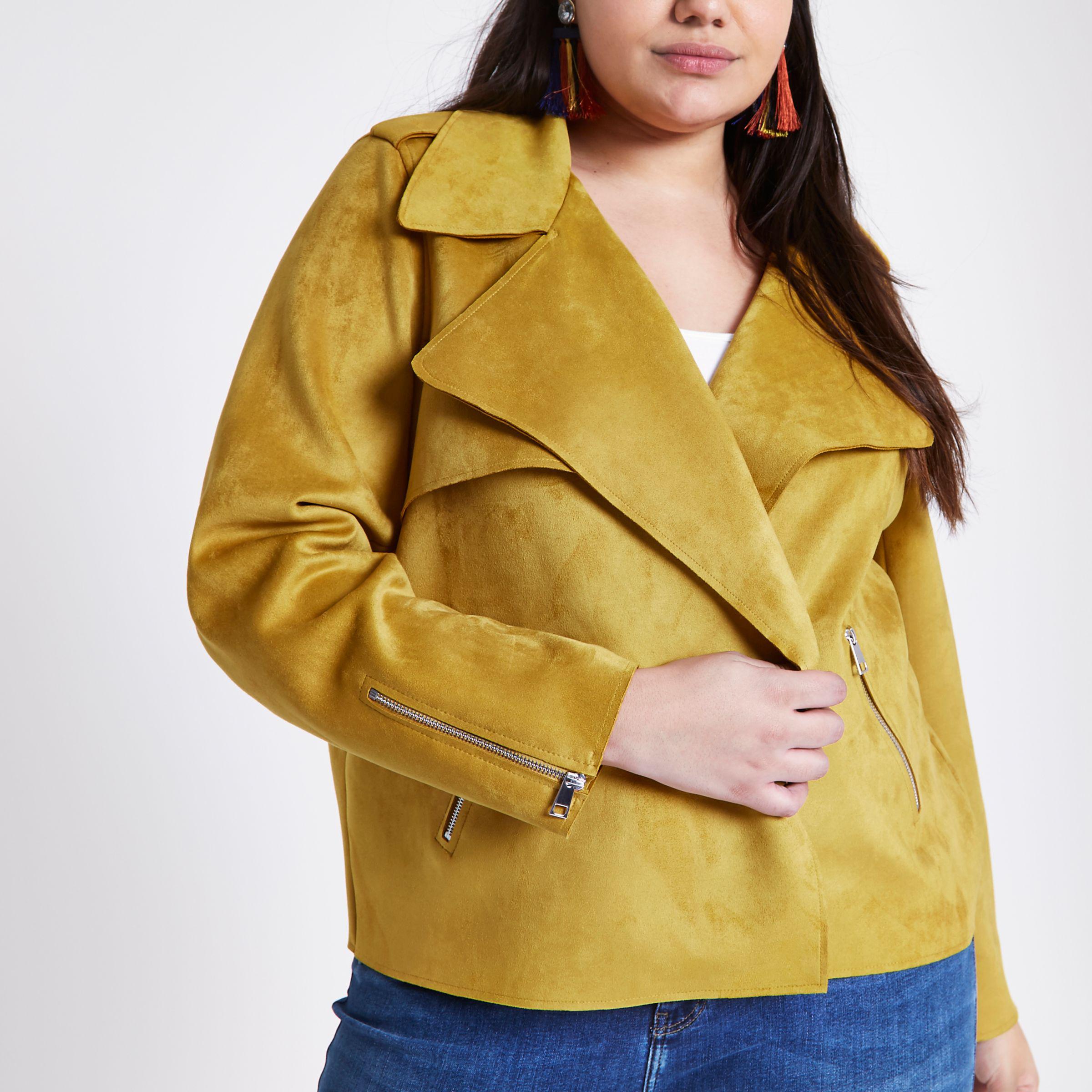 mustard faux suede jacket