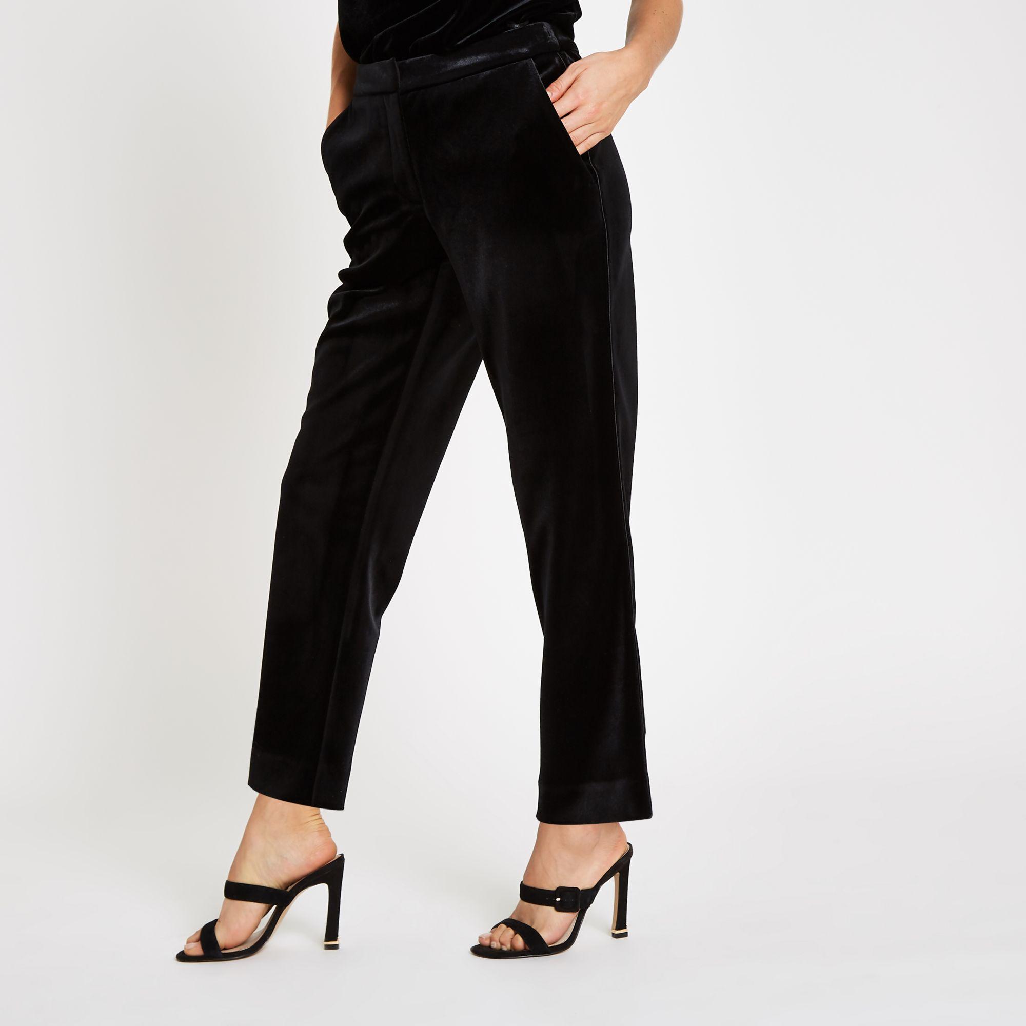 black velvet cigarette pants