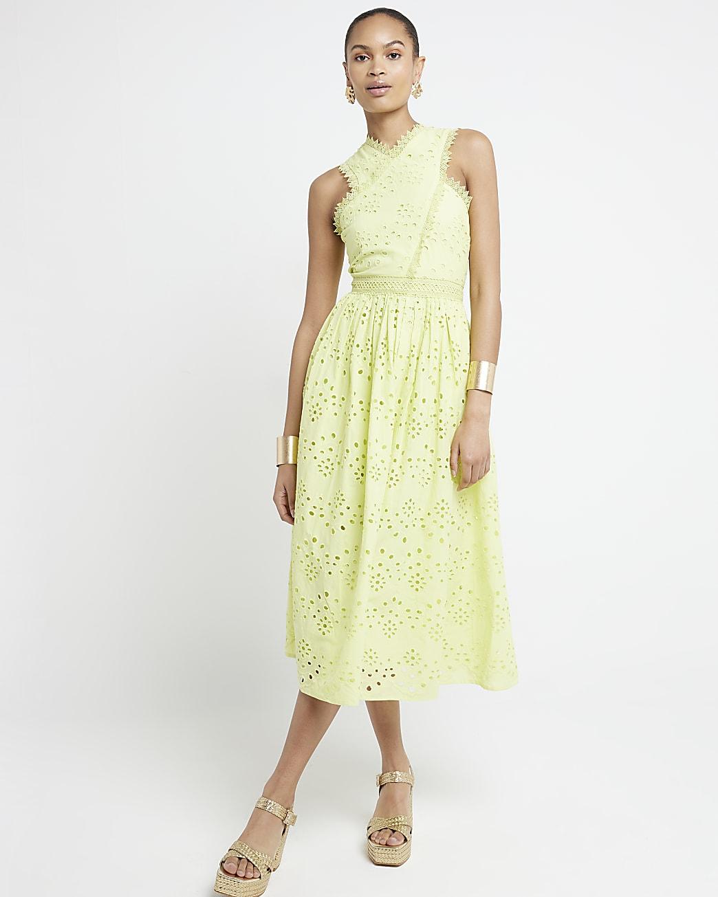 Cushnie shop lime plunge dress
