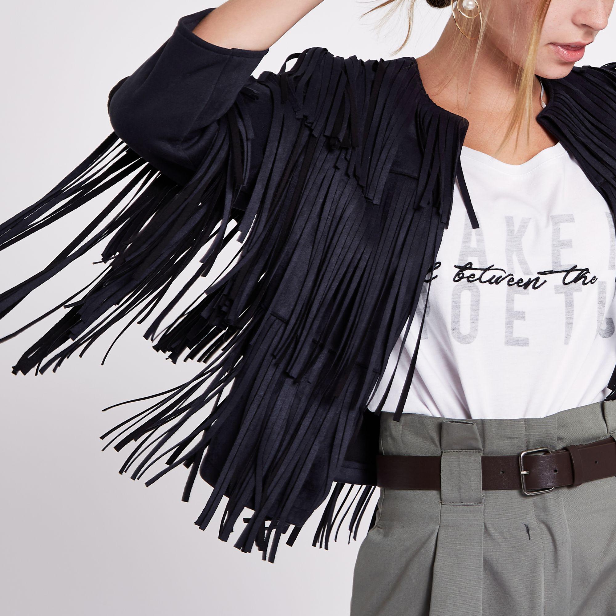 fringe jacket river island