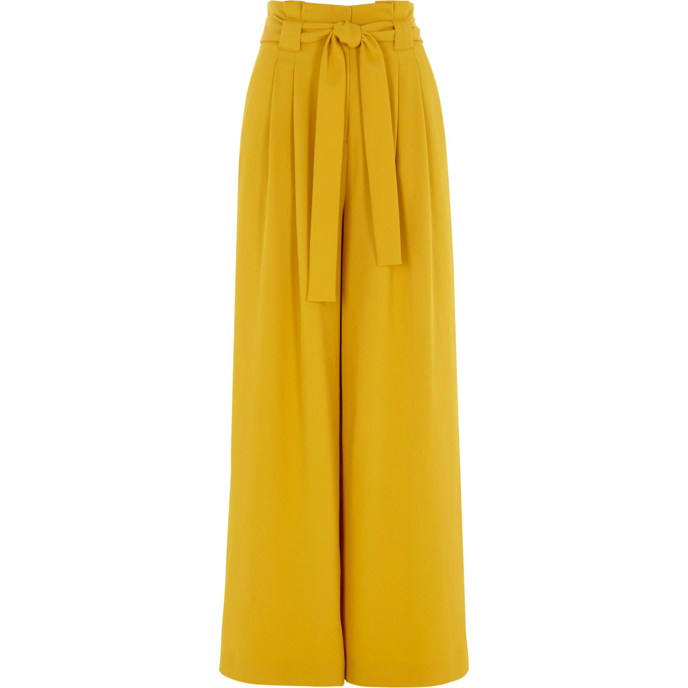 Yellow Overtime Loving Paper Bag Flare Pants  Miss Chase  3311258