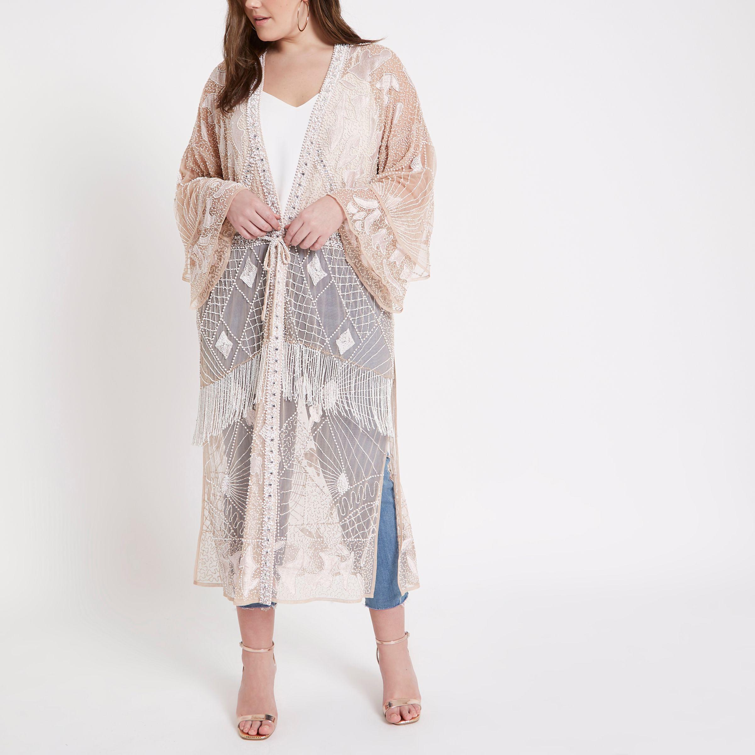 embellished maxi kimono