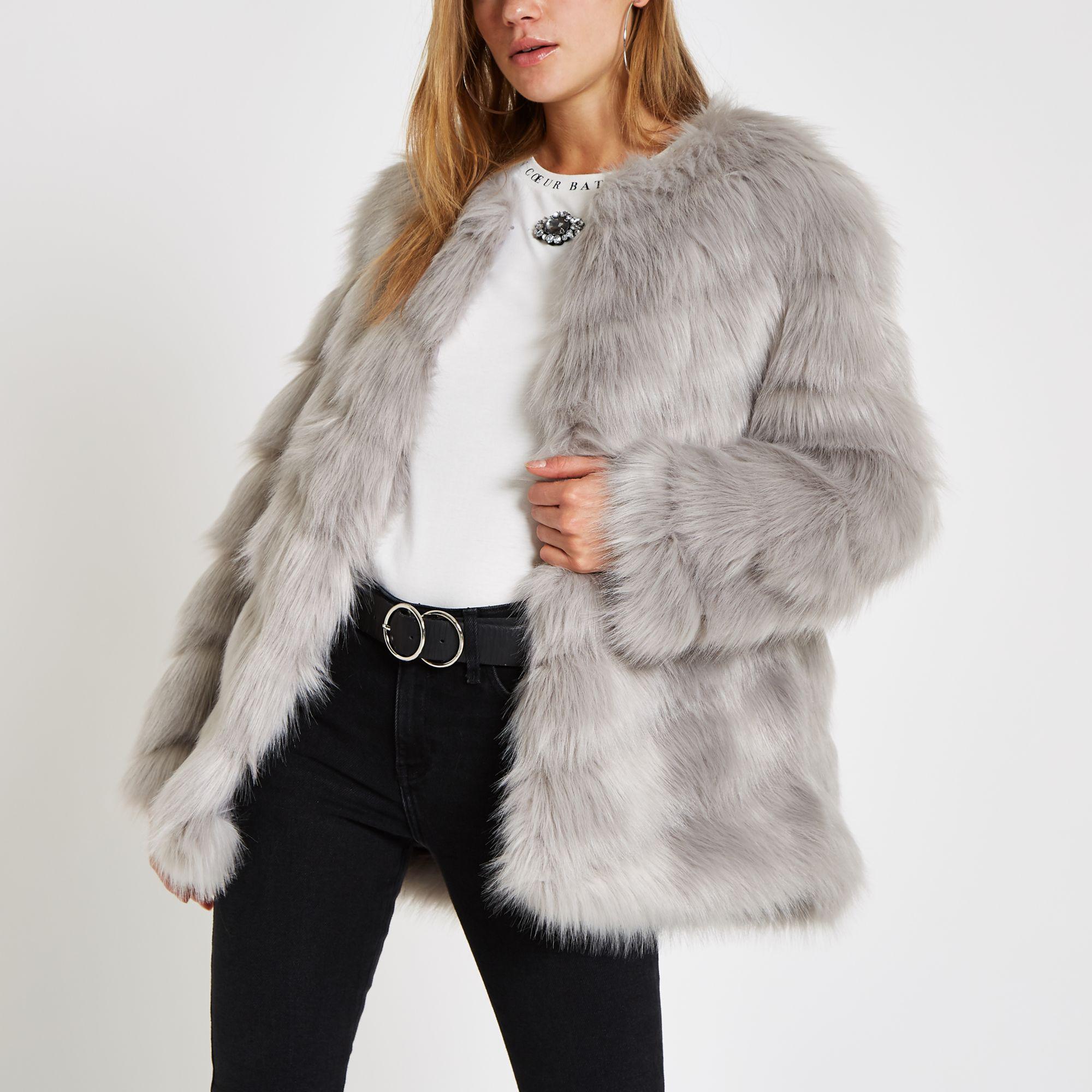 panelled fur coat