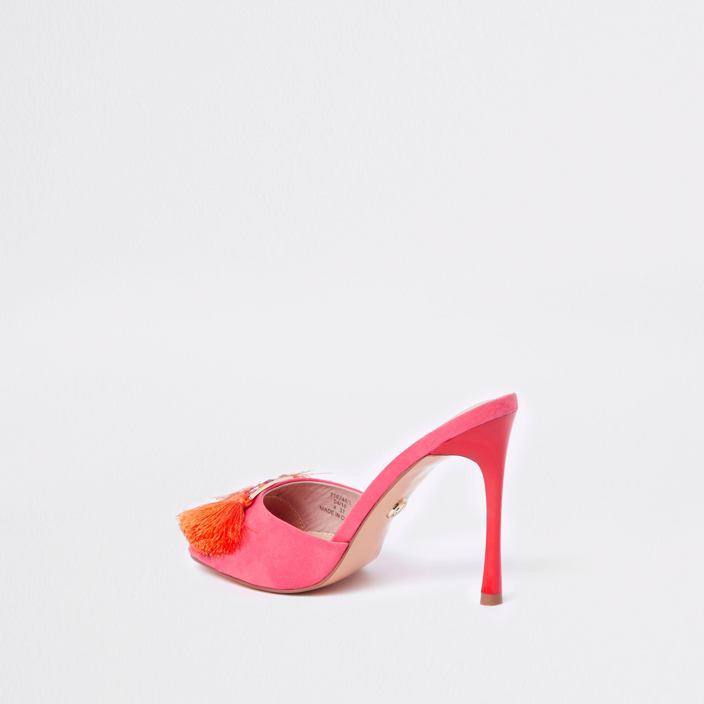 river island pink court shoes