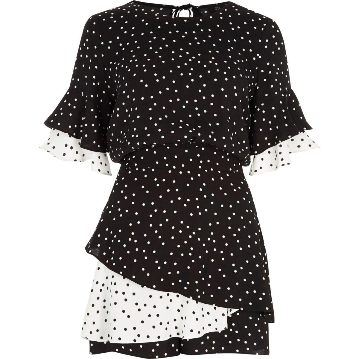 black and white spotty playsuit