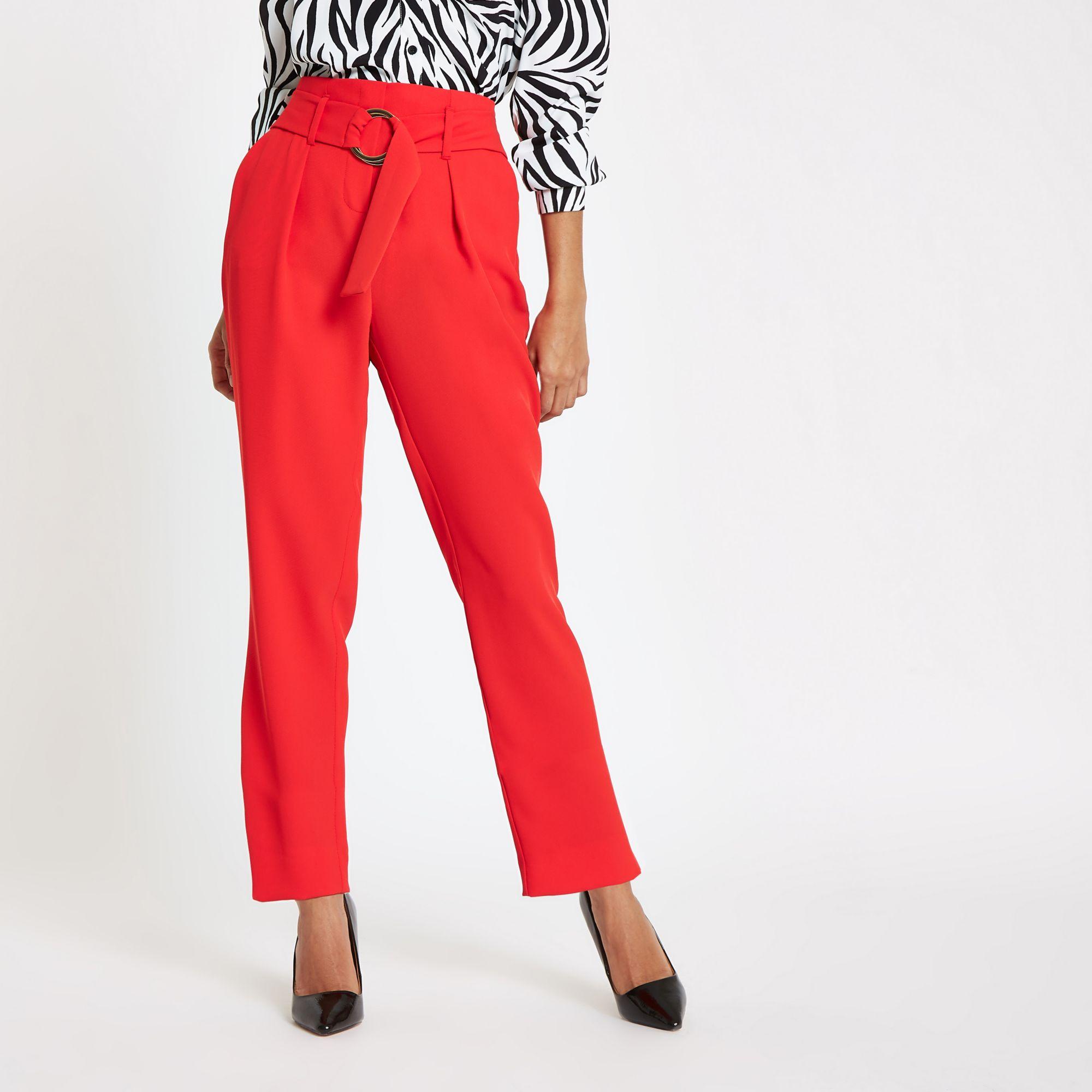 petite red pants